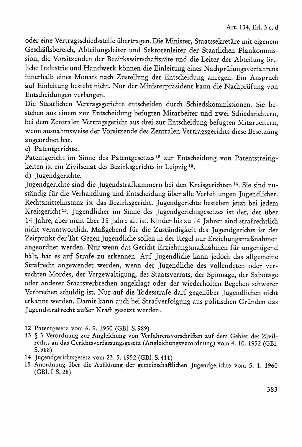 Verfassung der Sowjetischen Besatzungszone (SBZ) Deutschlands [Deutsche Demokratische Republik (DDR)], Text und Kommentar [Bundesrepublik Deutschland (BRD)] 1962, Seite 383 (Verf. SBZ Dtl. DDR Komm. BRD 1962, S. 383)