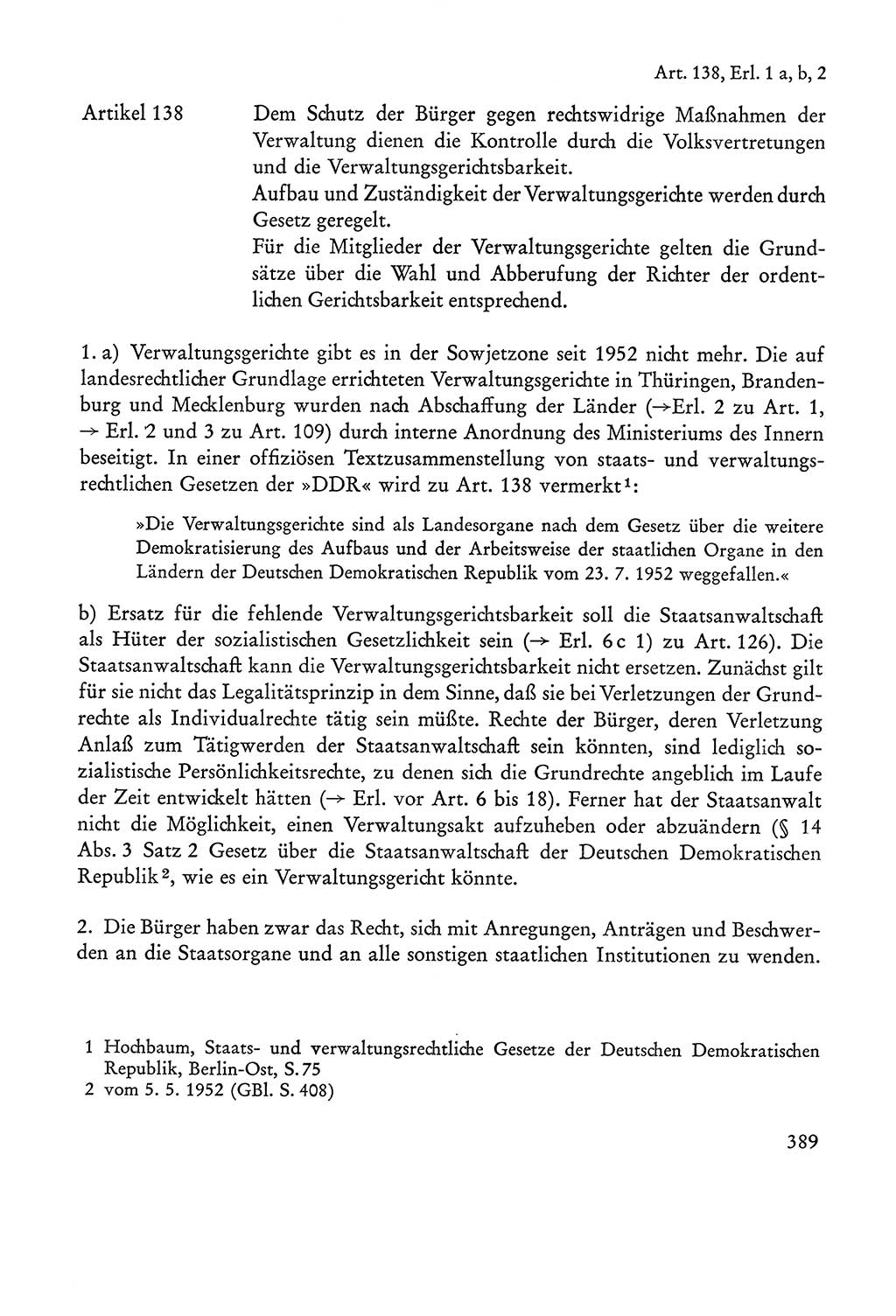 Verfassung der Sowjetischen Besatzungszone (SBZ) Deutschlands [Deutsche Demokratische Republik (DDR)], Text und Kommentar [Bundesrepublik Deutschland (BRD)] 1962, Seite 389 (Verf. SBZ Dtl. DDR Komm. BRD 1962, S. 389)