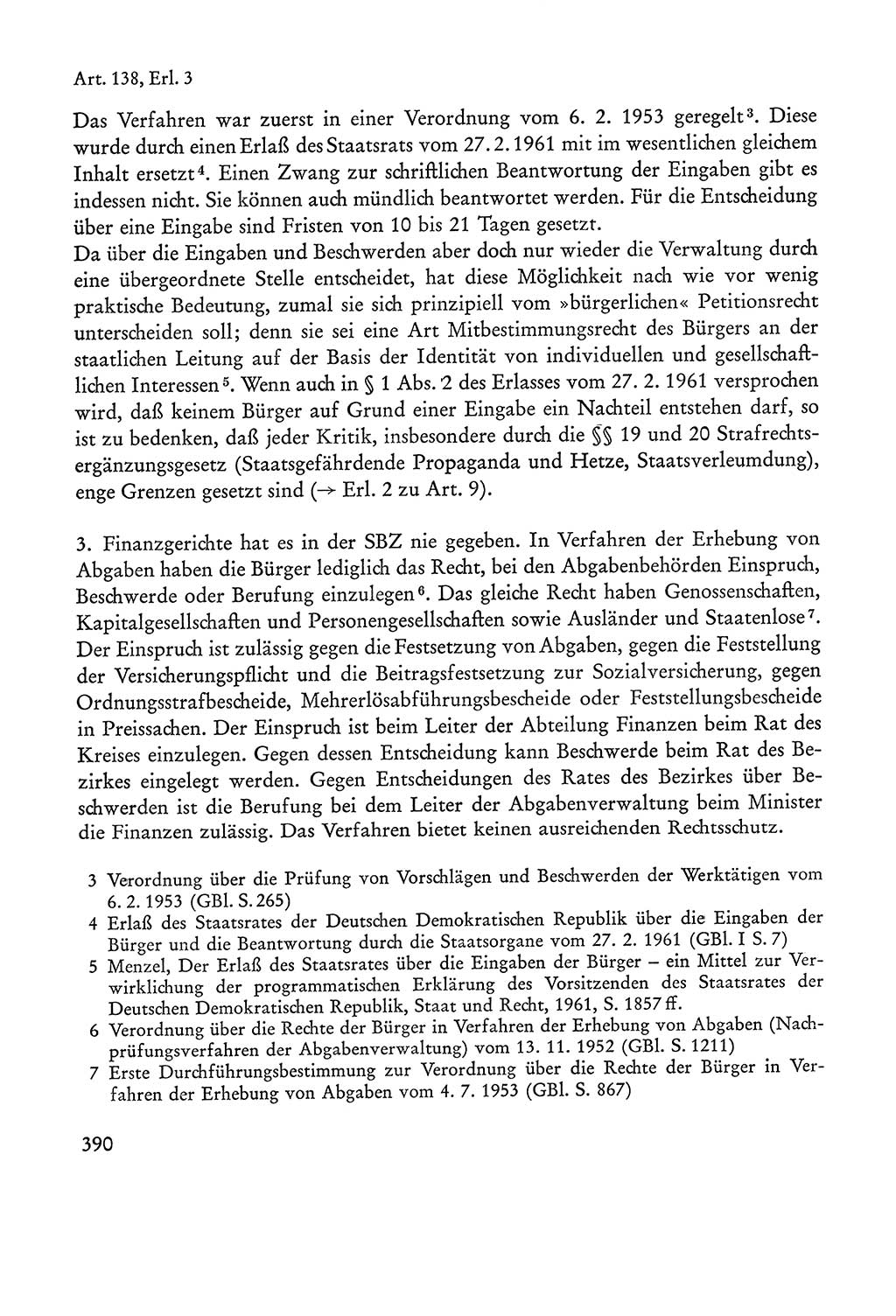 Verfassung der Sowjetischen Besatzungszone (SBZ) Deutschlands [Deutsche Demokratische Republik (DDR)], Text und Kommentar [Bundesrepublik Deutschland (BRD)] 1962, Seite 390 (Verf. SBZ Dtl. DDR Komm. BRD 1962, S. 390)