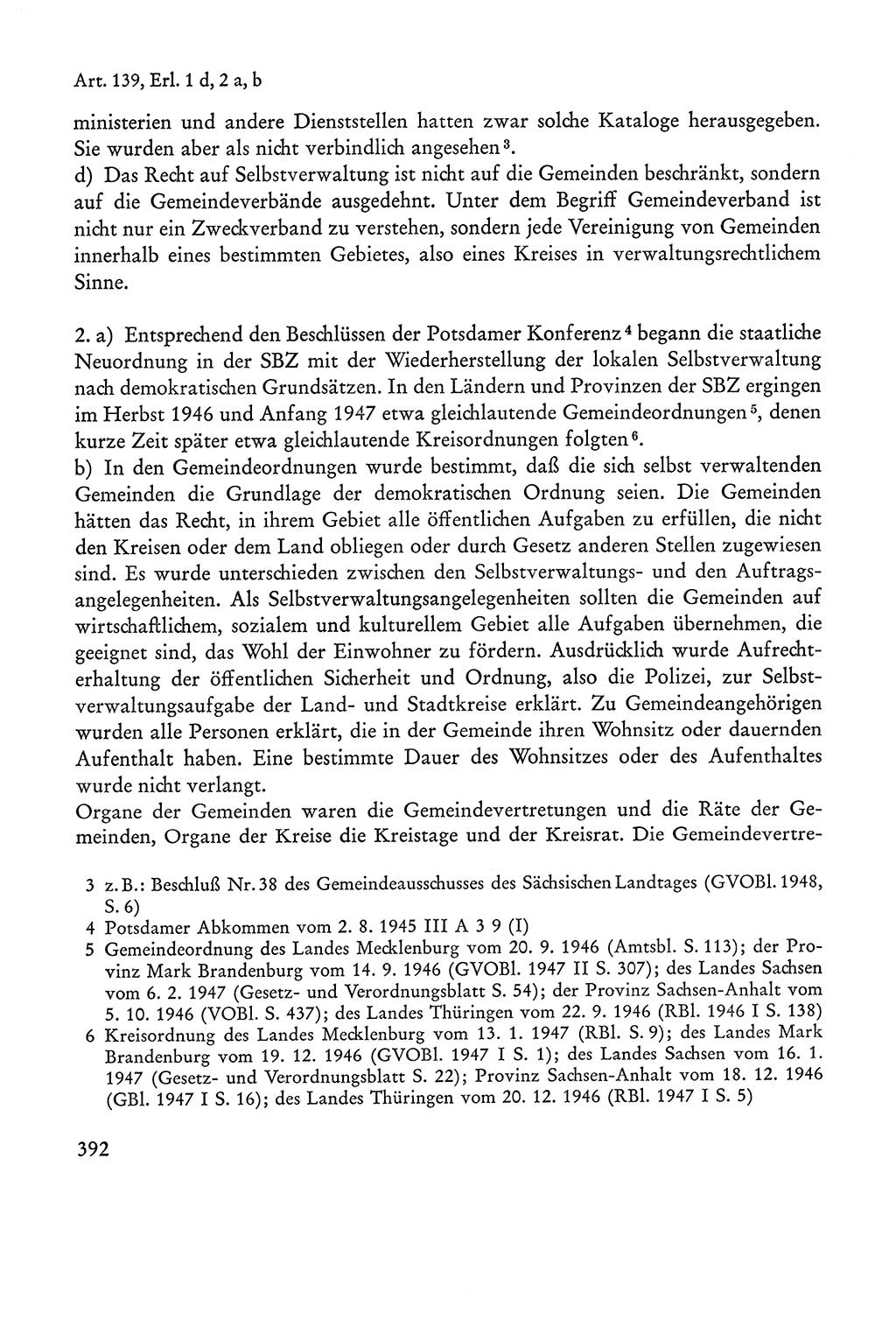 Verfassung der Sowjetischen Besatzungszone (SBZ) Deutschlands [Deutsche Demokratische Republik (DDR)], Text und Kommentar [Bundesrepublik Deutschland (BRD)] 1962, Seite 392 (Verf. SBZ Dtl. DDR Komm. BRD 1962, S. 392)