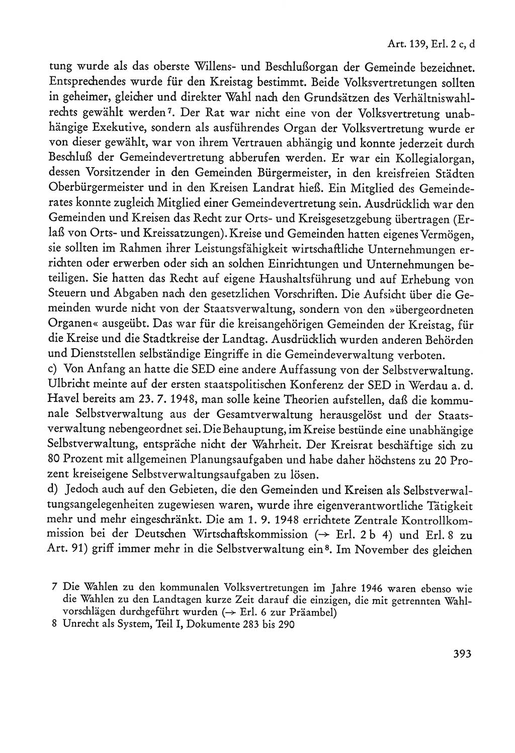 Verfassung der Sowjetischen Besatzungszone (SBZ) Deutschlands [Deutsche Demokratische Republik (DDR)], Text und Kommentar [Bundesrepublik Deutschland (BRD)] 1962, Seite 393 (Verf. SBZ Dtl. DDR Komm. BRD 1962, S. 393)