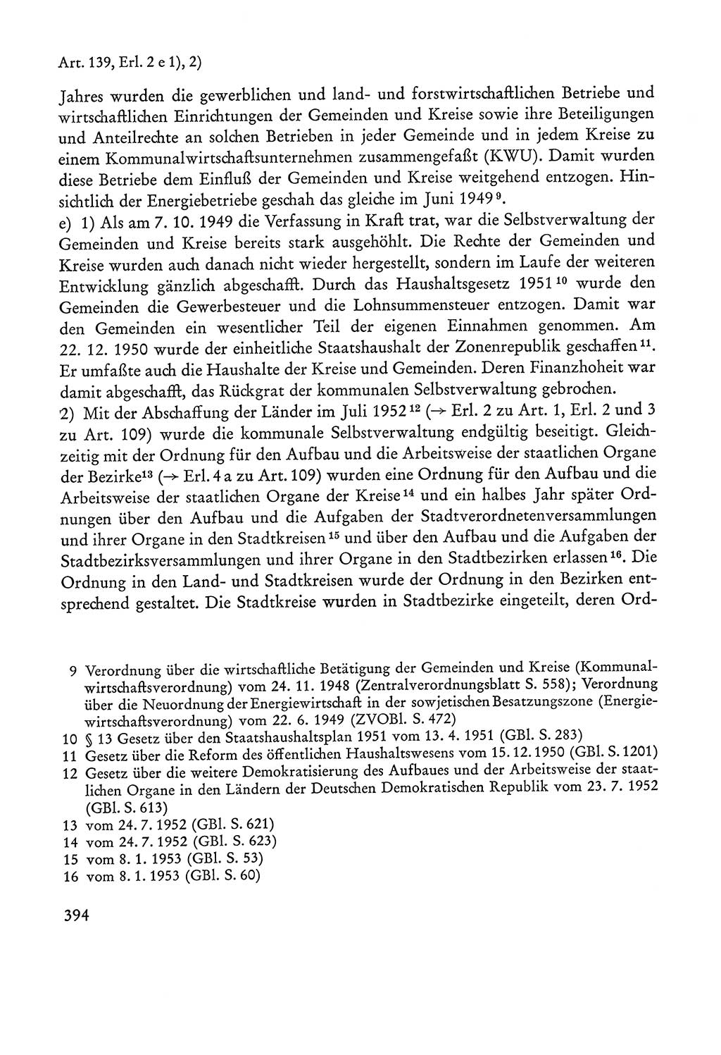 Verfassung der Sowjetischen Besatzungszone (SBZ) Deutschlands [Deutsche Demokratische Republik (DDR)], Text und Kommentar [Bundesrepublik Deutschland (BRD)] 1962, Seite 394 (Verf. SBZ Dtl. DDR Komm. BRD 1962, S. 394)