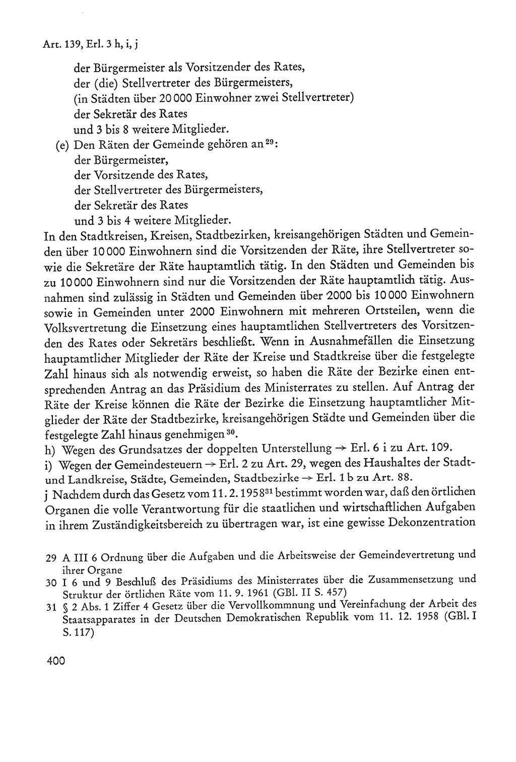 Verfassung der Sowjetischen Besatzungszone (SBZ) Deutschlands [Deutsche Demokratische Republik (DDR)], Text und Kommentar [Bundesrepublik Deutschland (BRD)] 1962, Seite 400 (Verf. SBZ Dtl. DDR Komm. BRD 1962, S. 400)