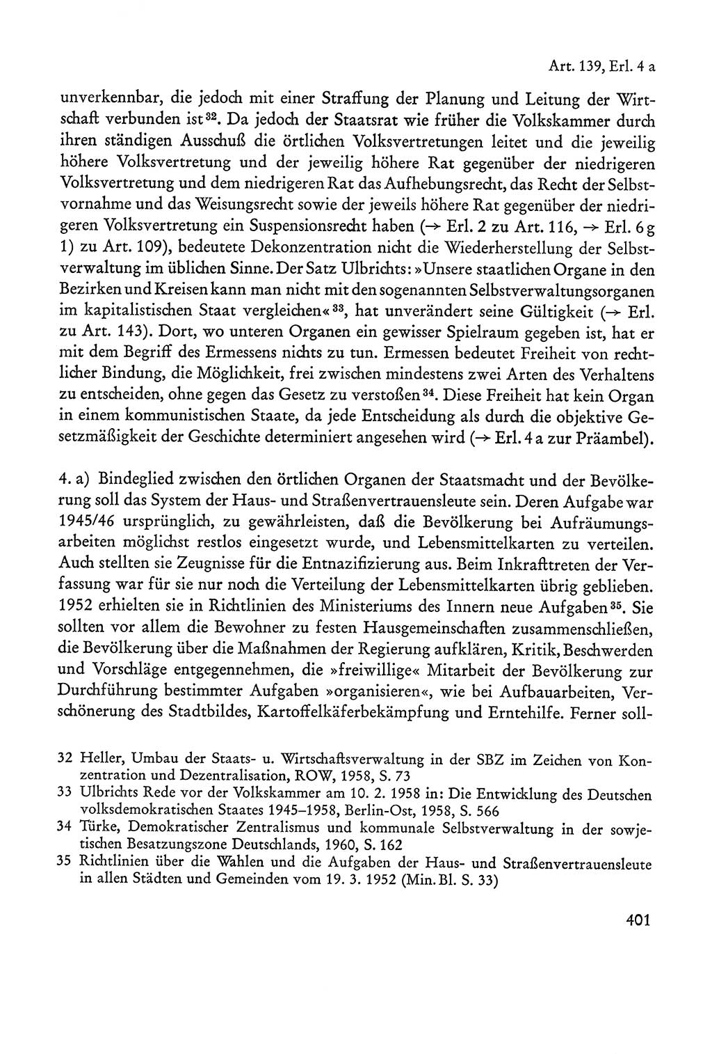 Verfassung der Sowjetischen Besatzungszone (SBZ) Deutschlands [Deutsche Demokratische Republik (DDR)], Text und Kommentar [Bundesrepublik Deutschland (BRD)] 1962, Seite 401 (Verf. SBZ Dtl. DDR Komm. BRD 1962, S. 401)