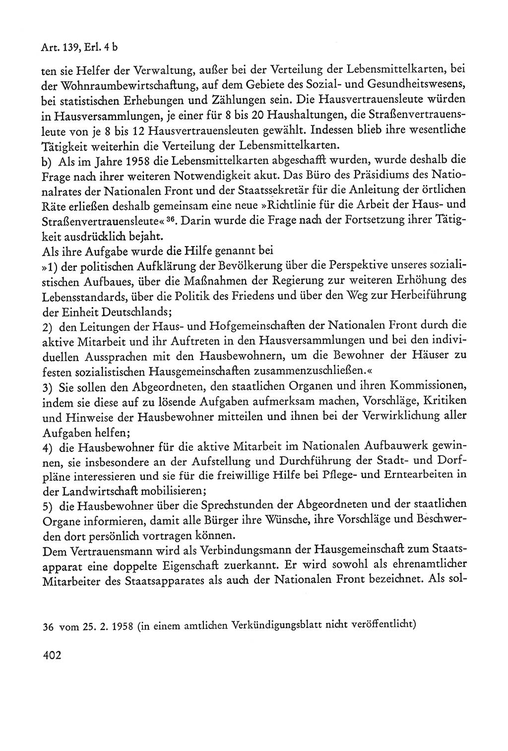 Verfassung der Sowjetischen Besatzungszone (SBZ) Deutschlands [Deutsche Demokratische Republik (DDR)], Text und Kommentar [Bundesrepublik Deutschland (BRD)] 1962, Seite 402 (Verf. SBZ Dtl. DDR Komm. BRD 1962, S. 402)