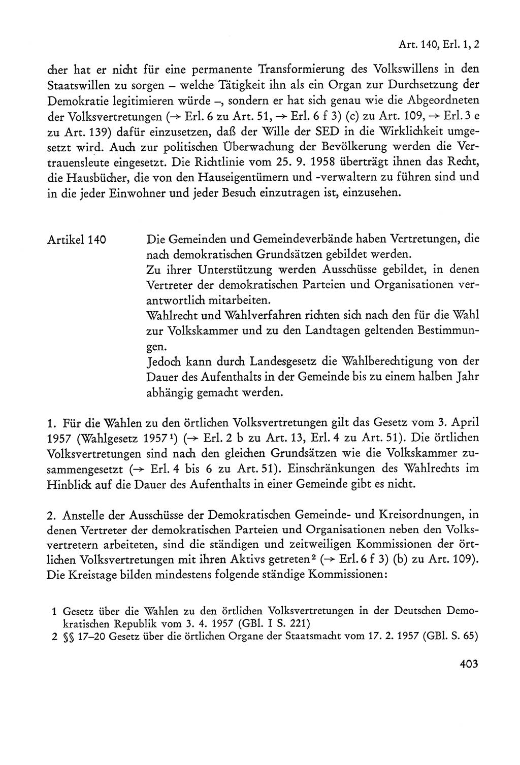 Verfassung der Sowjetischen Besatzungszone (SBZ) Deutschlands [Deutsche Demokratische Republik (DDR)], Text und Kommentar [Bundesrepublik Deutschland (BRD)] 1962, Seite 403 (Verf. SBZ Dtl. DDR Komm. BRD 1962, S. 403)