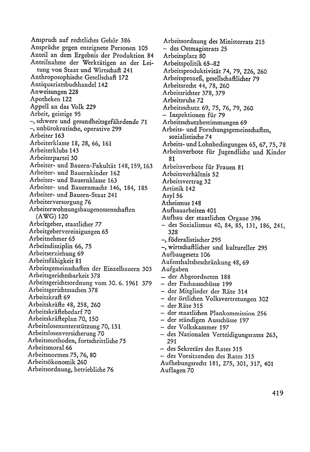 Verfassung der Sowjetischen Besatzungszone (SBZ) Deutschlands [Deutsche Demokratische Republik (DDR)], Text und Kommentar [Bundesrepublik Deutschland (BRD)] 1962, Seite 419 (Verf. SBZ Dtl. DDR Komm. BRD 1962, S. 419)
