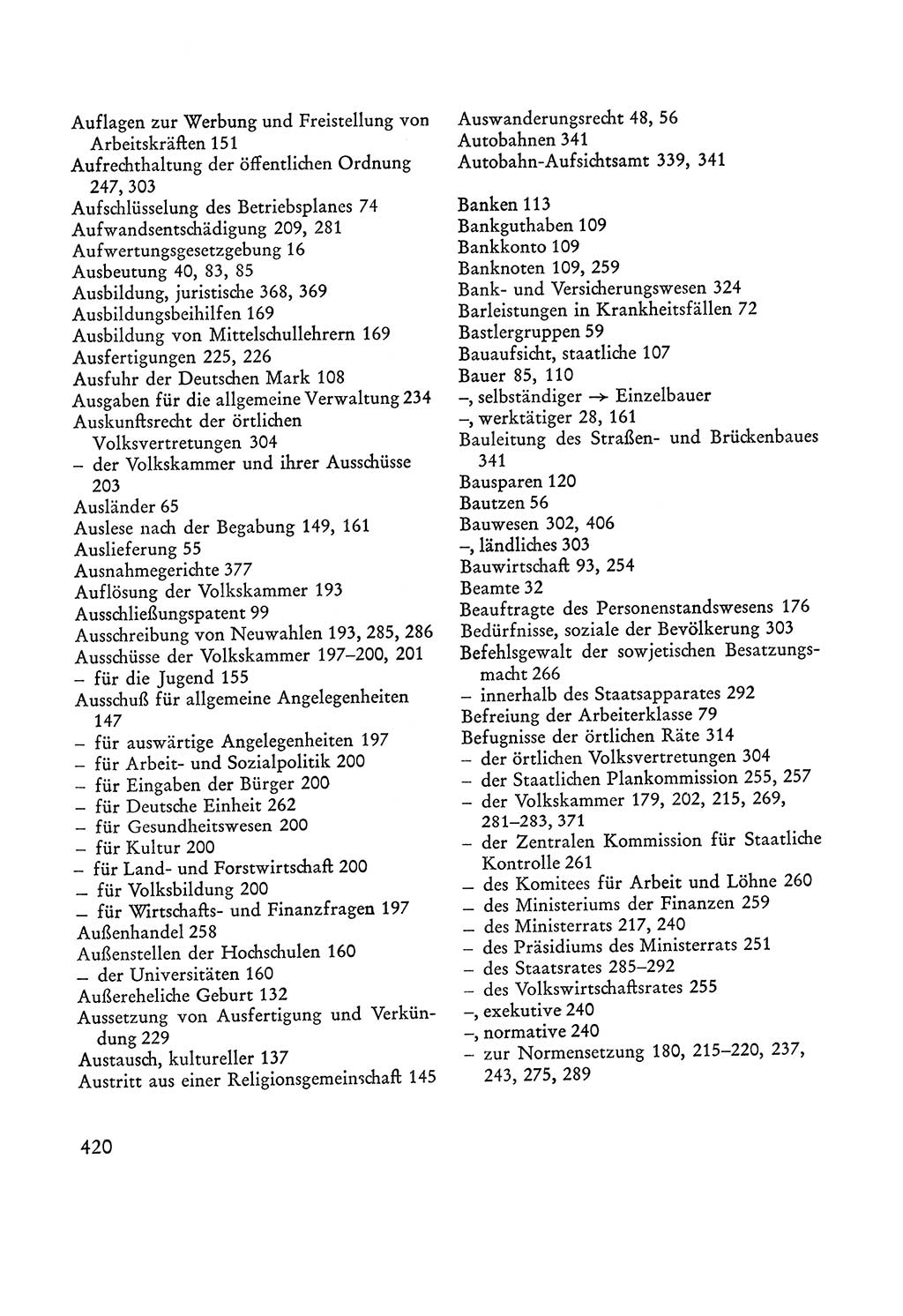 Verfassung der Sowjetischen Besatzungszone (SBZ) Deutschlands [Deutsche Demokratische Republik (DDR)], Text und Kommentar [Bundesrepublik Deutschland (BRD)] 1962, Seite 420 (Verf. SBZ Dtl. DDR Komm. BRD 1962, S. 420)