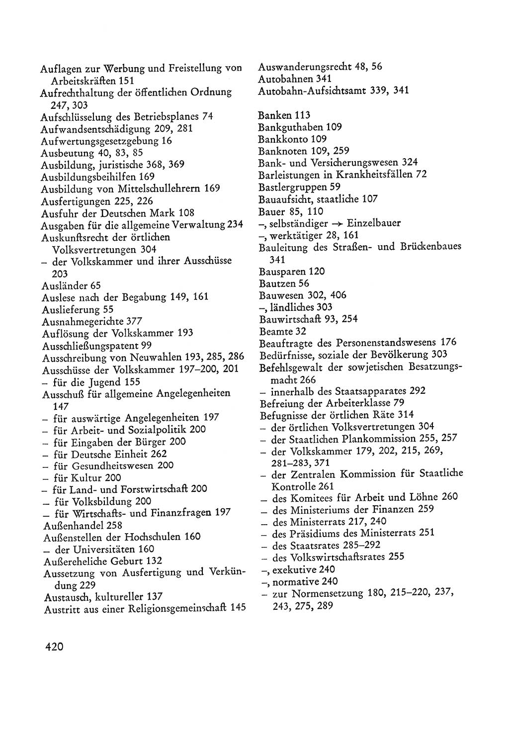 Verfassung der Sowjetischen Besatzungszone (SBZ) Deutschlands [Deutsche Demokratische Republik (DDR)], Text und Kommentar [Bundesrepublik Deutschland (BRD)] 1962, Seite 420 (Verf. SBZ Dtl. DDR Komm. BRD 1962, S. 420)