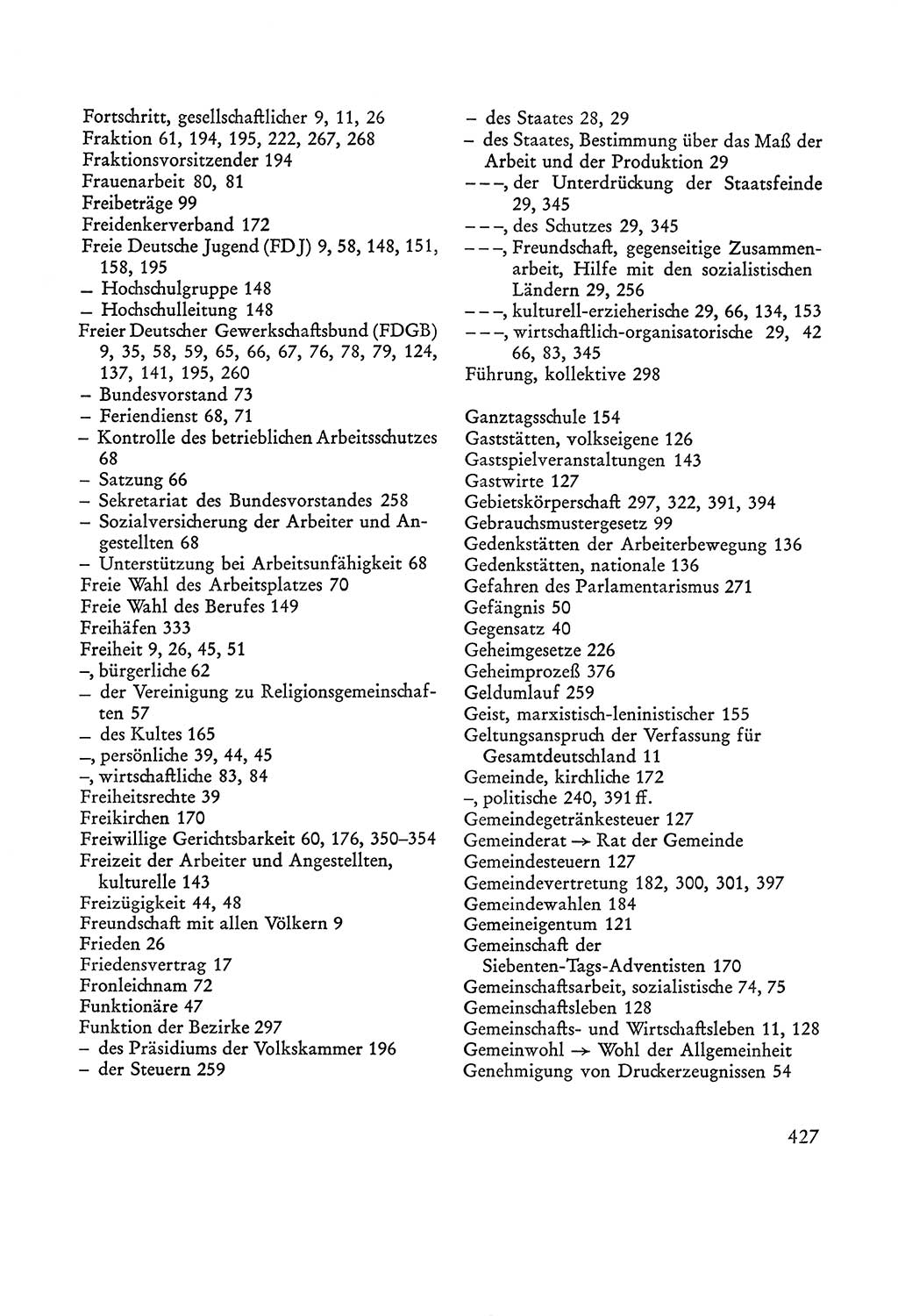 Verfassung der Sowjetischen Besatzungszone (SBZ) Deutschlands [Deutsche Demokratische Republik (DDR)], Text und Kommentar [Bundesrepublik Deutschland (BRD)] 1962, Seite 427 (Verf. SBZ Dtl. DDR Komm. BRD 1962, S. 427)
