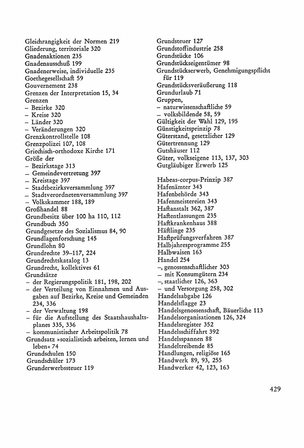 Verfassung der Sowjetischen Besatzungszone (SBZ) Deutschlands [Deutsche Demokratische Republik (DDR)], Text und Kommentar [Bundesrepublik Deutschland (BRD)] 1962, Seite 429 (Verf. SBZ Dtl. DDR Komm. BRD 1962, S. 429)