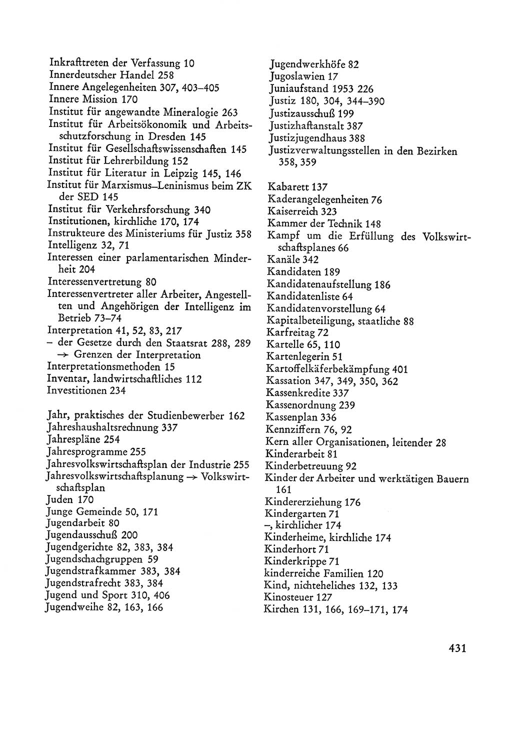 Verfassung der Sowjetischen Besatzungszone (SBZ) Deutschlands [Deutsche Demokratische Republik (DDR)], Text und Kommentar [Bundesrepublik Deutschland (BRD)] 1962, Seite 431 (Verf. SBZ Dtl. DDR Komm. BRD 1962, S. 431)