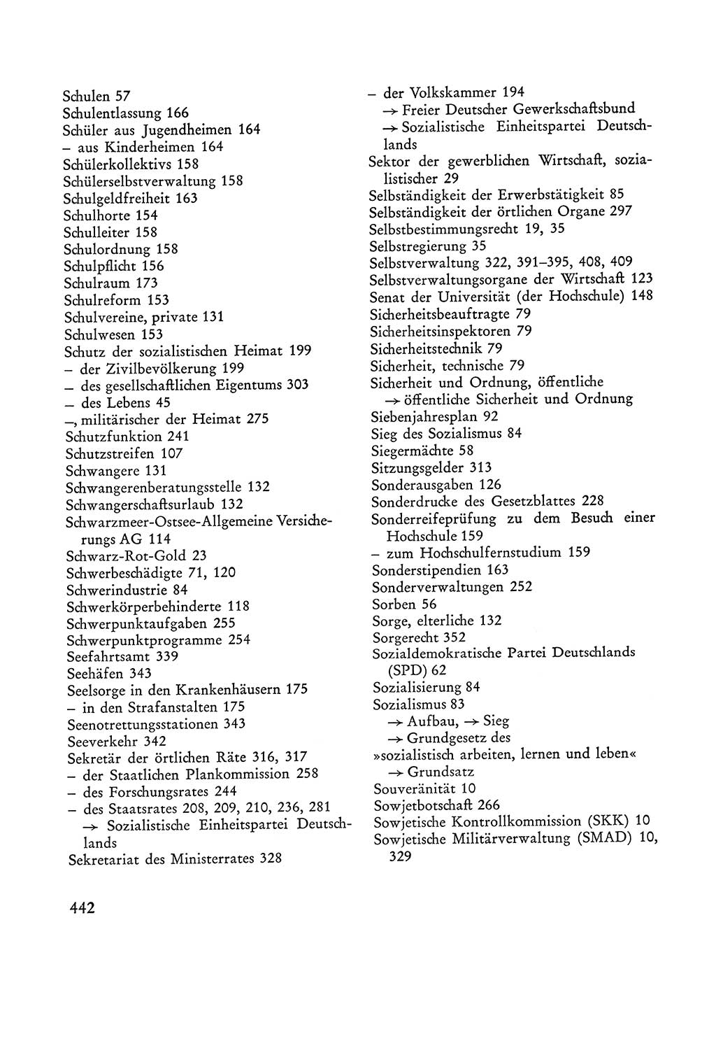 Verfassung der Sowjetischen Besatzungszone (SBZ) Deutschlands [Deutsche Demokratische Republik (DDR)], Text und Kommentar [Bundesrepublik Deutschland (BRD)] 1962, Seite 442 (Verf. SBZ Dtl. DDR Komm. BRD 1962, S. 442)