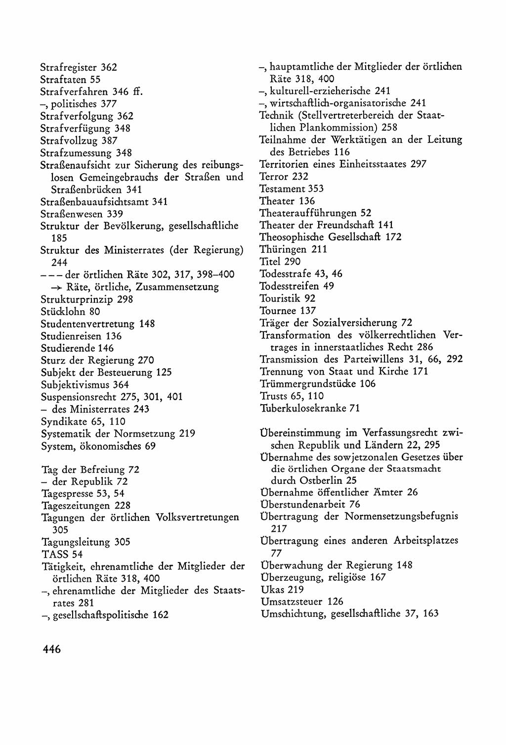 Verfassung der Sowjetischen Besatzungszone (SBZ) Deutschlands [Deutsche Demokratische Republik (DDR)], Text und Kommentar [Bundesrepublik Deutschland (BRD)] 1962, Seite 446 (Verf. SBZ Dtl. DDR Komm. BRD 1962, S. 446)