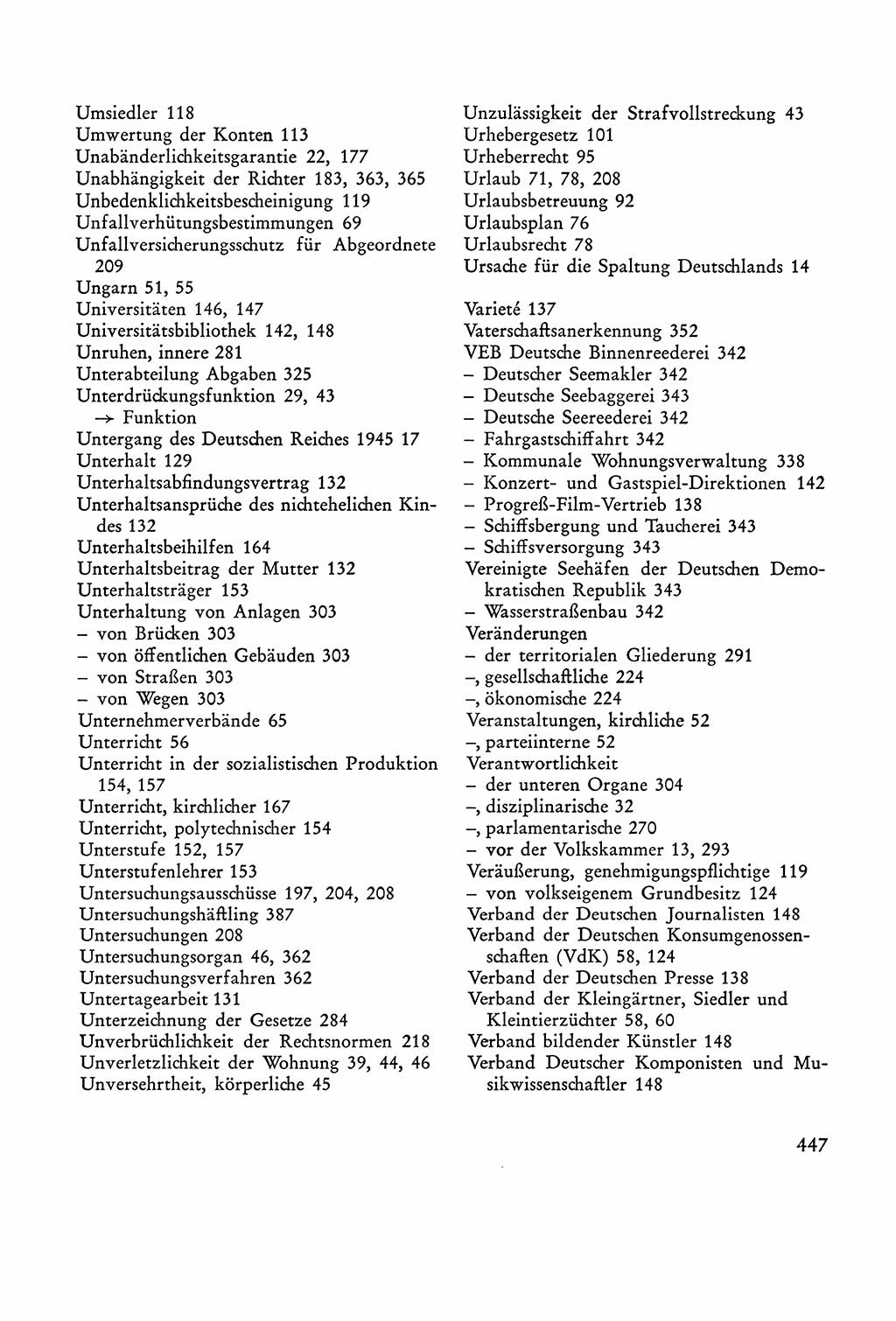 Verfassung der Sowjetischen Besatzungszone (SBZ) Deutschlands [Deutsche Demokratische Republik (DDR)], Text und Kommentar [Bundesrepublik Deutschland (BRD)] 1962, Seite 447 (Verf. SBZ Dtl. DDR Komm. BRD 1962, S. 447)