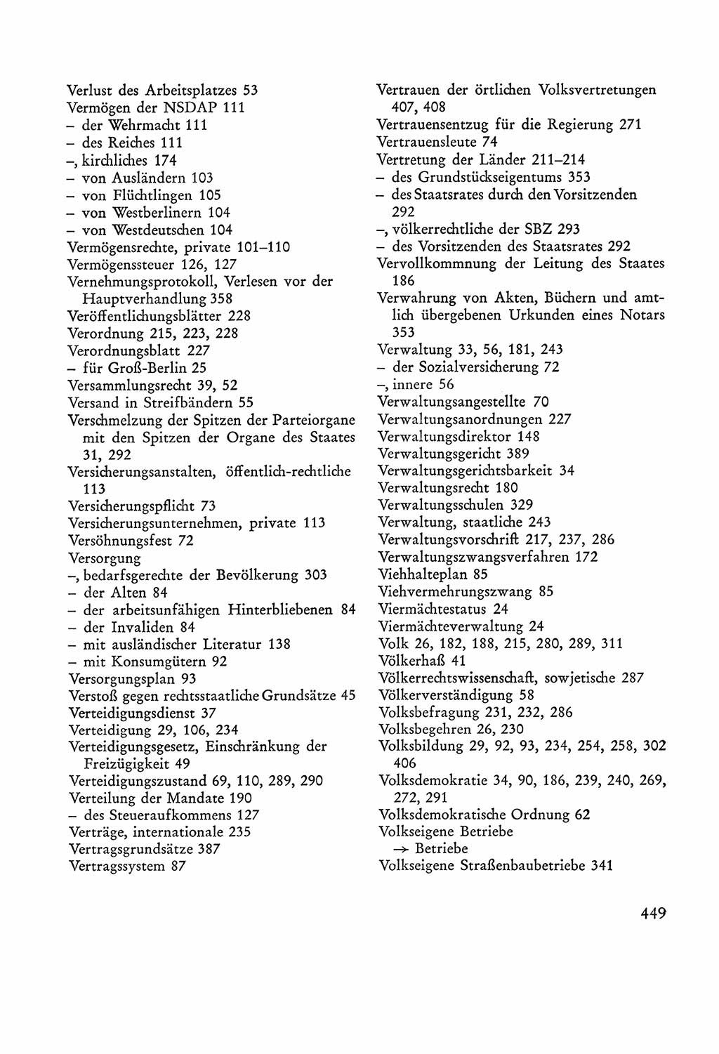 Verfassung der Sowjetischen Besatzungszone (SBZ) Deutschlands [Deutsche Demokratische Republik (DDR)], Text und Kommentar [Bundesrepublik Deutschland (BRD)] 1962, Seite 449 (Verf. SBZ Dtl. DDR Komm. BRD 1962, S. 449)