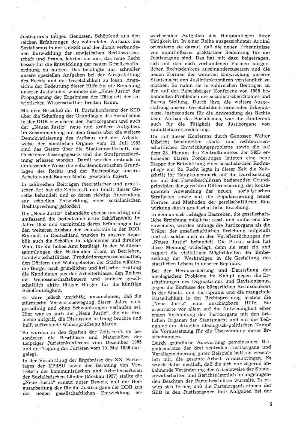 Neue Justiz (NJ), Zeitschrift für Recht und Rechtswissenschaft [Deutsche Demokratische Republik (DDR)], 16. Jahrgang 1962, Seite 5 (NJ DDR 1962, S. 5)