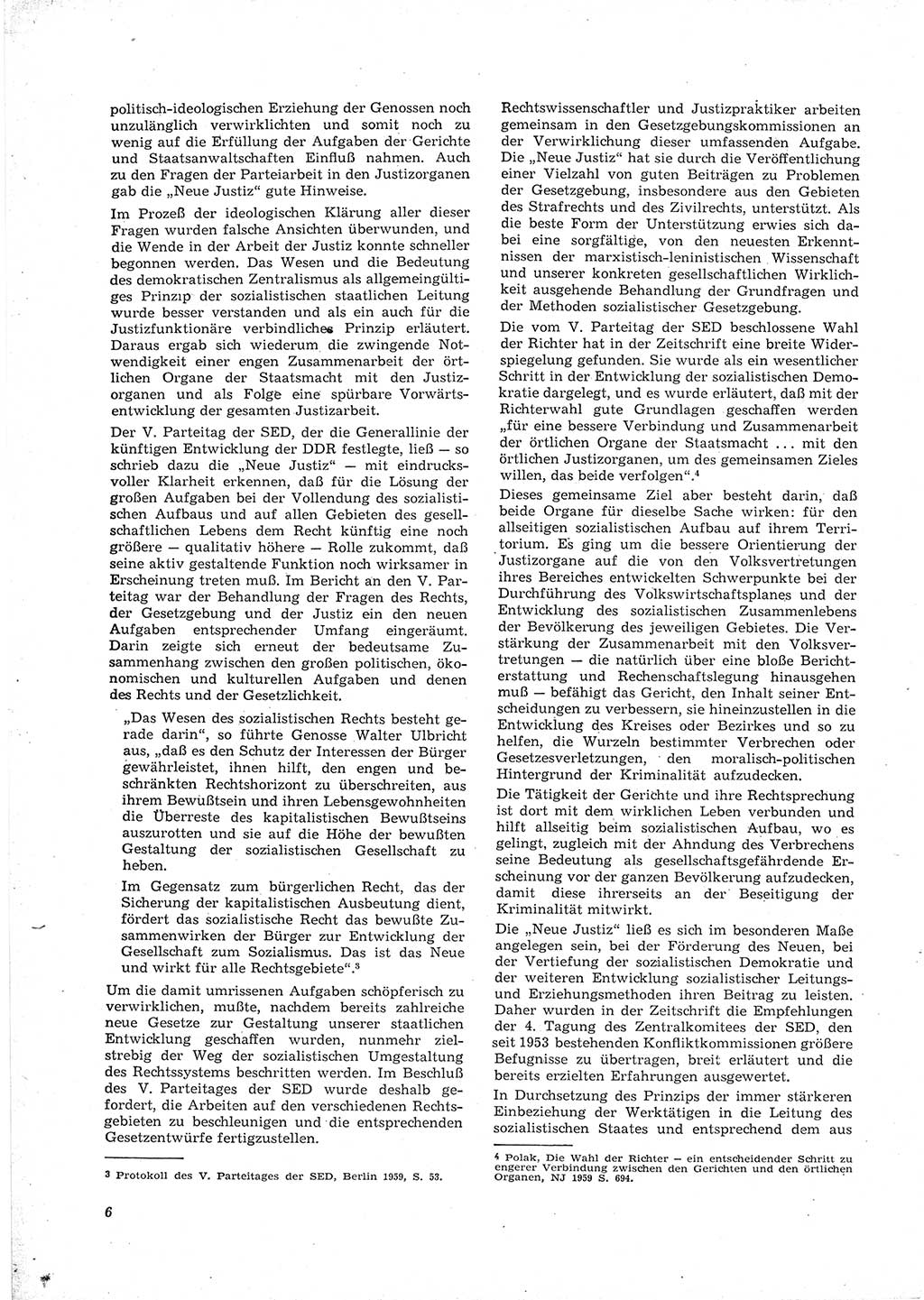 Neue Justiz (NJ), Zeitschrift für Recht und Rechtswissenschaft [Deutsche Demokratische Republik (DDR)], 16. Jahrgang 1962, Seite 6 (NJ DDR 1962, S. 6)