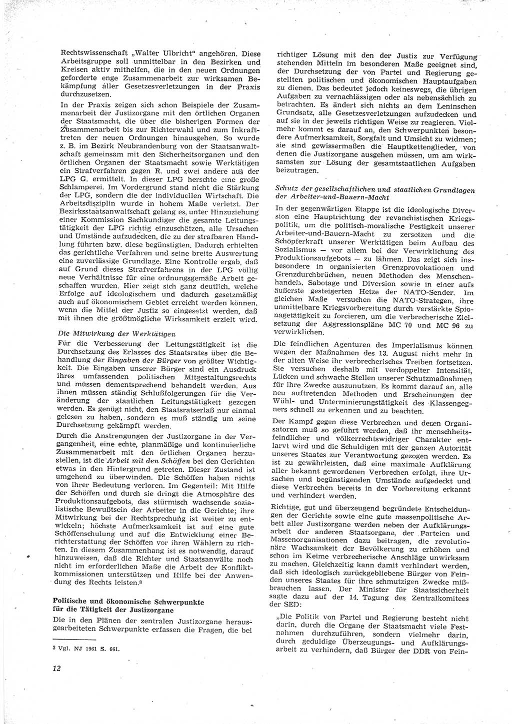 Neue Justiz (NJ), Zeitschrift für Recht und Rechtswissenschaft [Deutsche Demokratische Republik (DDR)], 16. Jahrgang 1962, Seite 12 (NJ DDR 1962, S. 12)