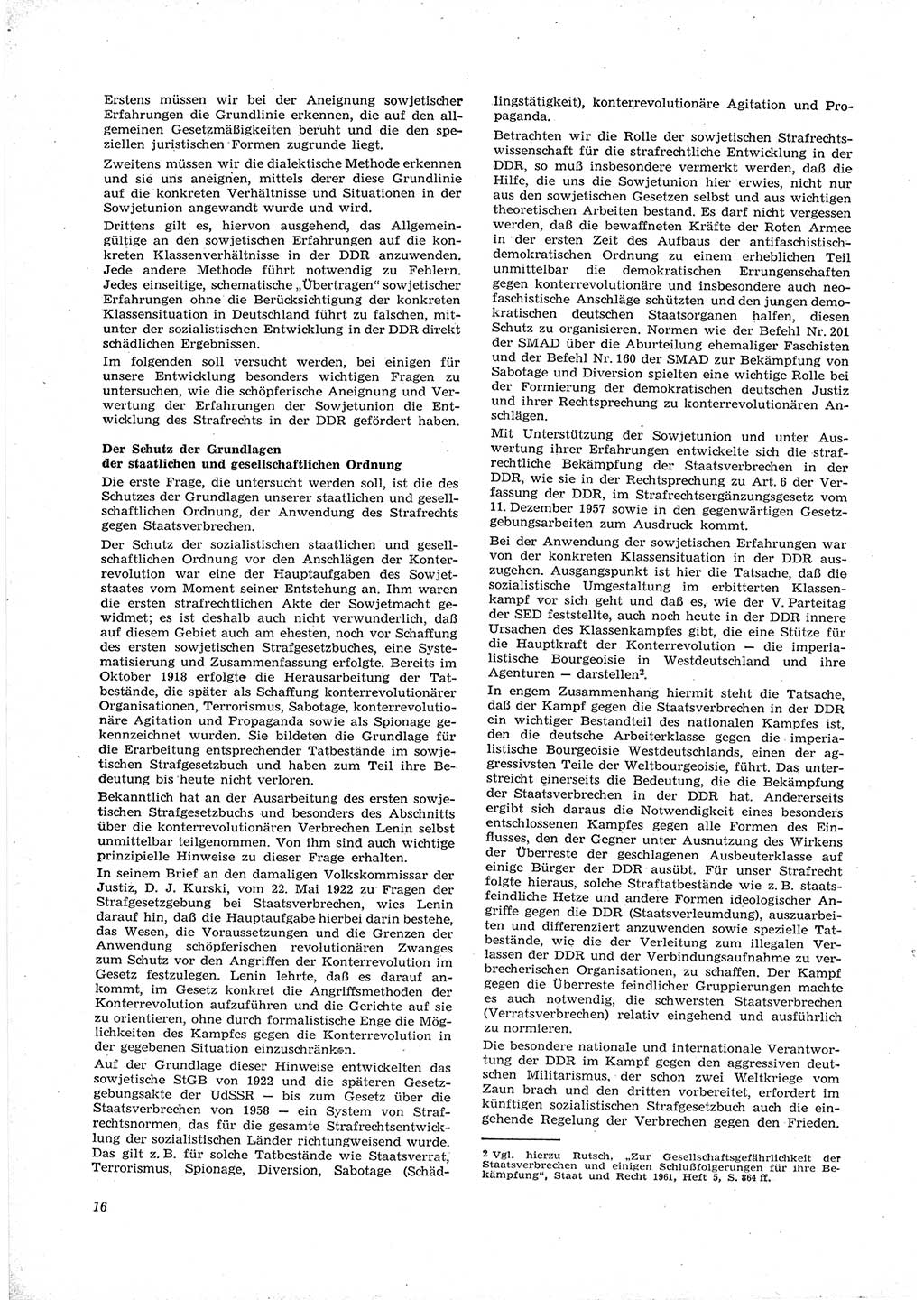 Neue Justiz (NJ), Zeitschrift für Recht und Rechtswissenschaft [Deutsche Demokratische Republik (DDR)], 16. Jahrgang 1962, Seite 16 (NJ DDR 1962, S. 16)