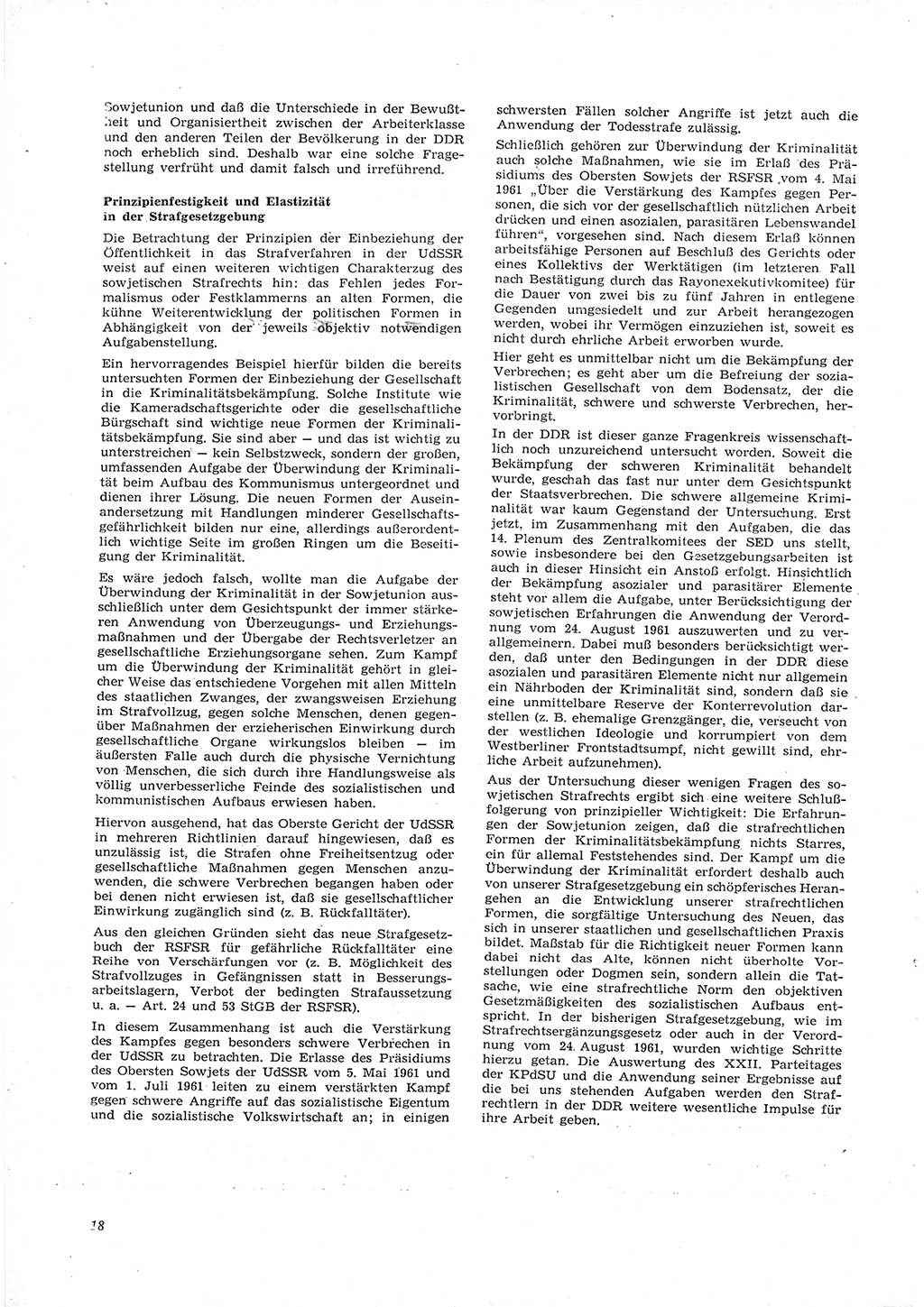 Neue Justiz (NJ), Zeitschrift für Recht und Rechtswissenschaft [Deutsche Demokratische Republik (DDR)], 16. Jahrgang 1962, Seite 18 (NJ DDR 1962, S. 18)