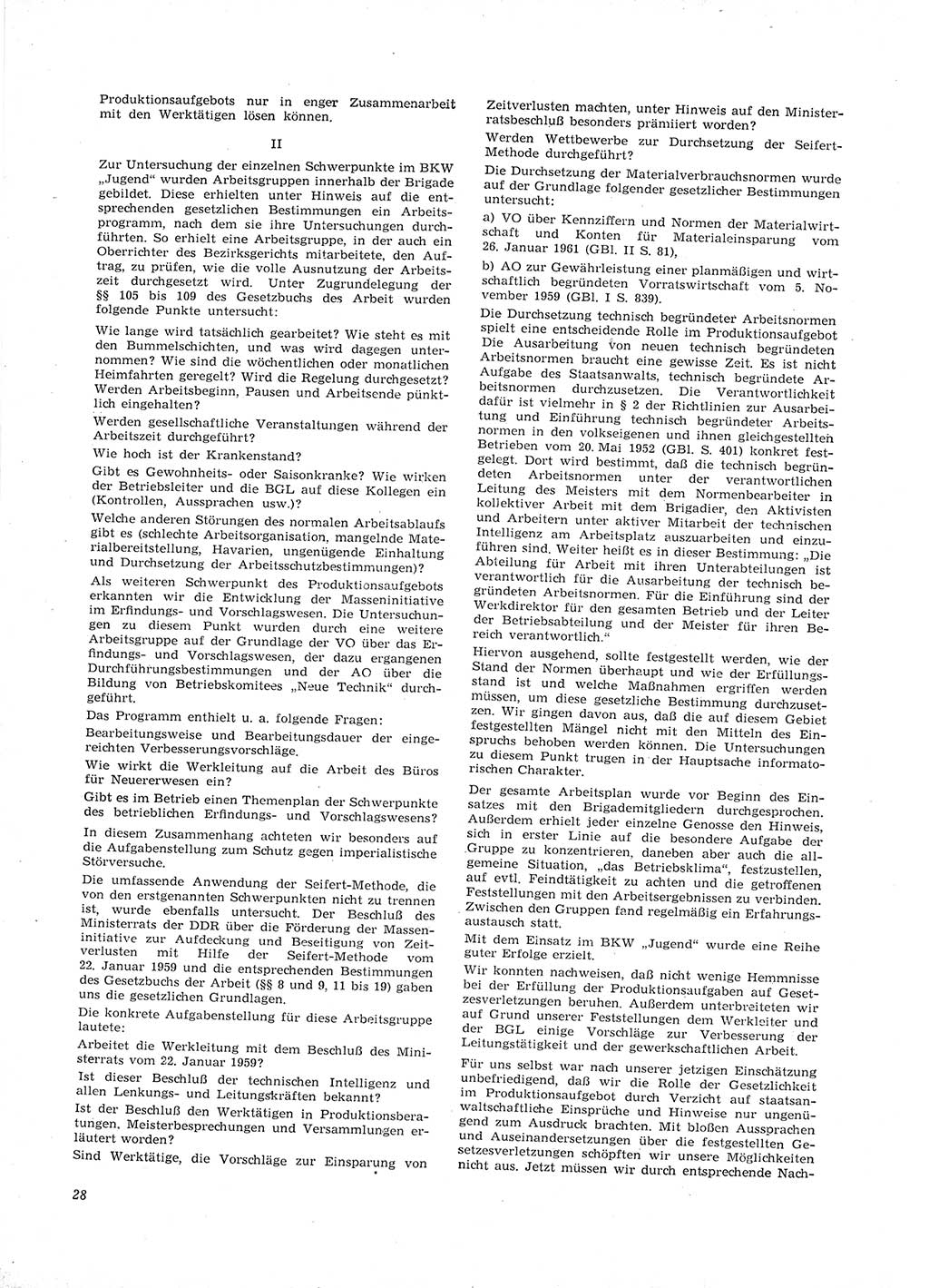 Neue Justiz (NJ), Zeitschrift für Recht und Rechtswissenschaft [Deutsche Demokratische Republik (DDR)], 16. Jahrgang 1962, Seite 28 (NJ DDR 1962, S. 28)