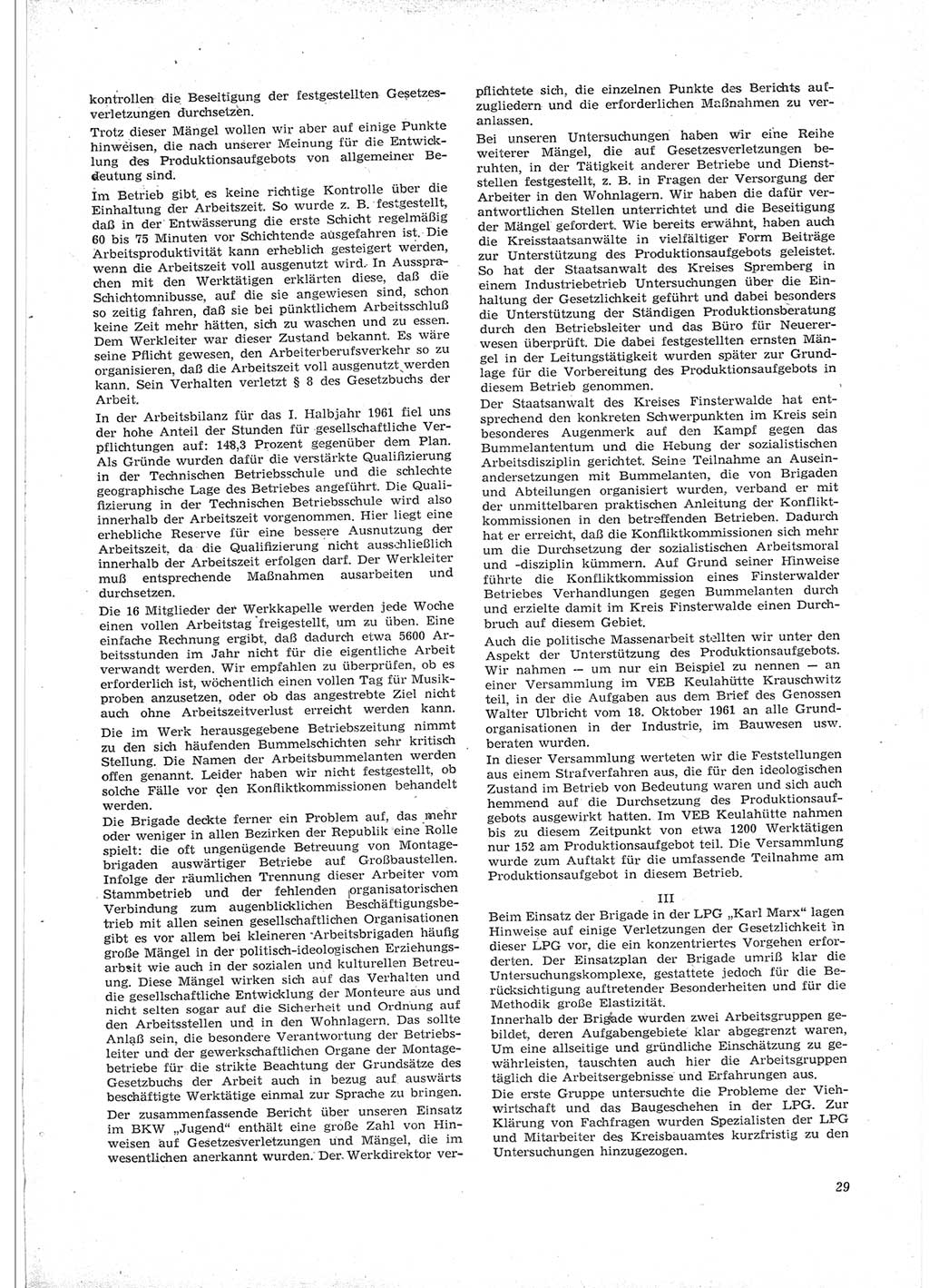Neue Justiz (NJ), Zeitschrift für Recht und Rechtswissenschaft [Deutsche Demokratische Republik (DDR)], 16. Jahrgang 1962, Seite 29 (NJ DDR 1962, S. 29)