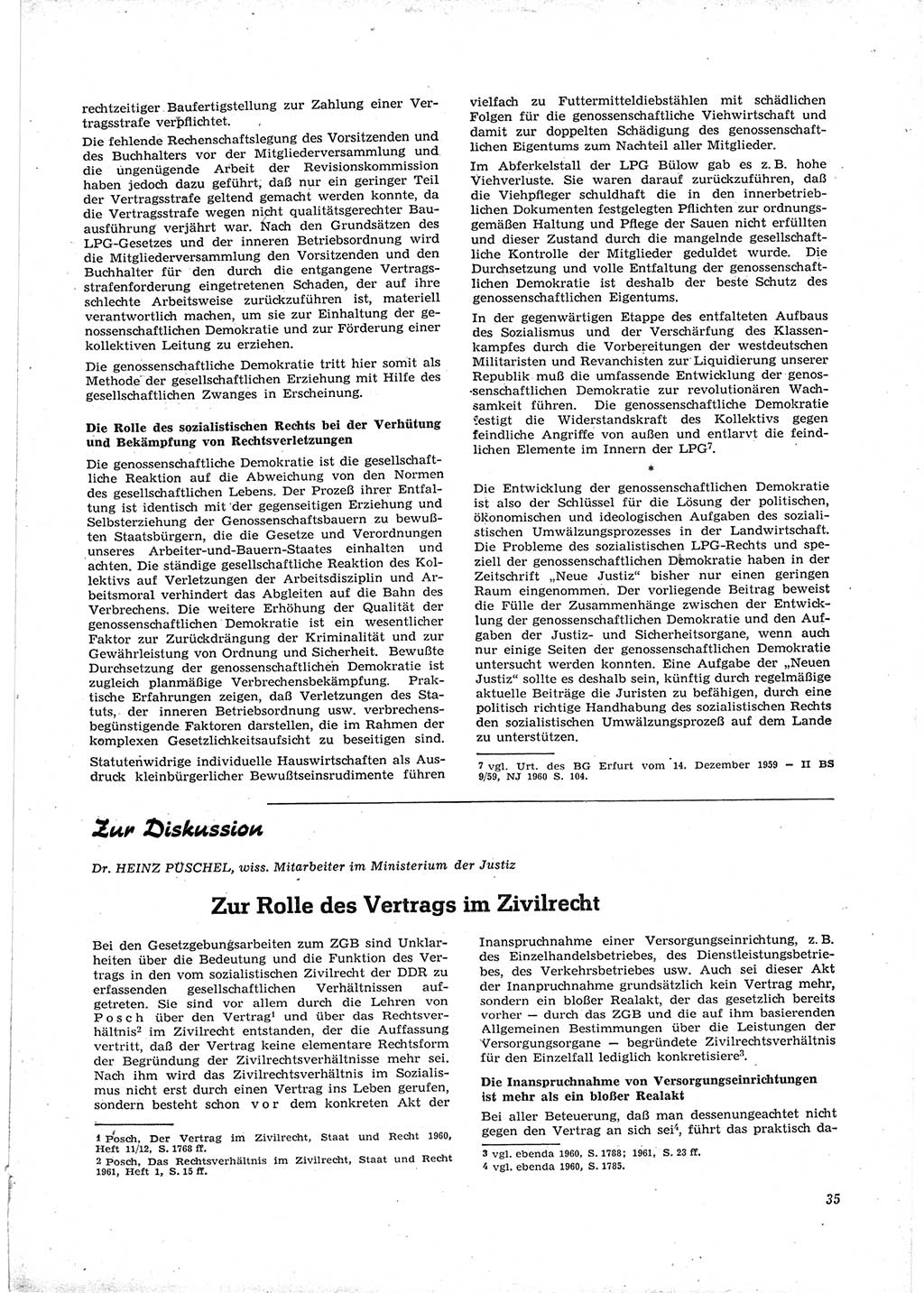 Neue Justiz (NJ), Zeitschrift für Recht und Rechtswissenschaft [Deutsche Demokratische Republik (DDR)], 16. Jahrgang 1962, Seite 35 (NJ DDR 1962, S. 35)