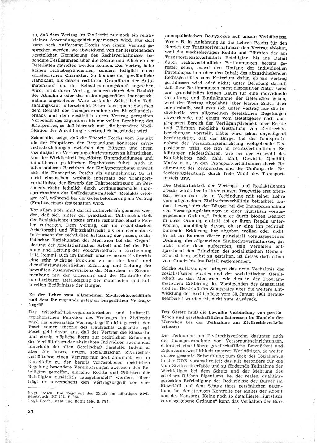 Neue Justiz (NJ), Zeitschrift für Recht und Rechtswissenschaft [Deutsche Demokratische Republik (DDR)], 16. Jahrgang 1962, Seite 36 (NJ DDR 1962, S. 36)