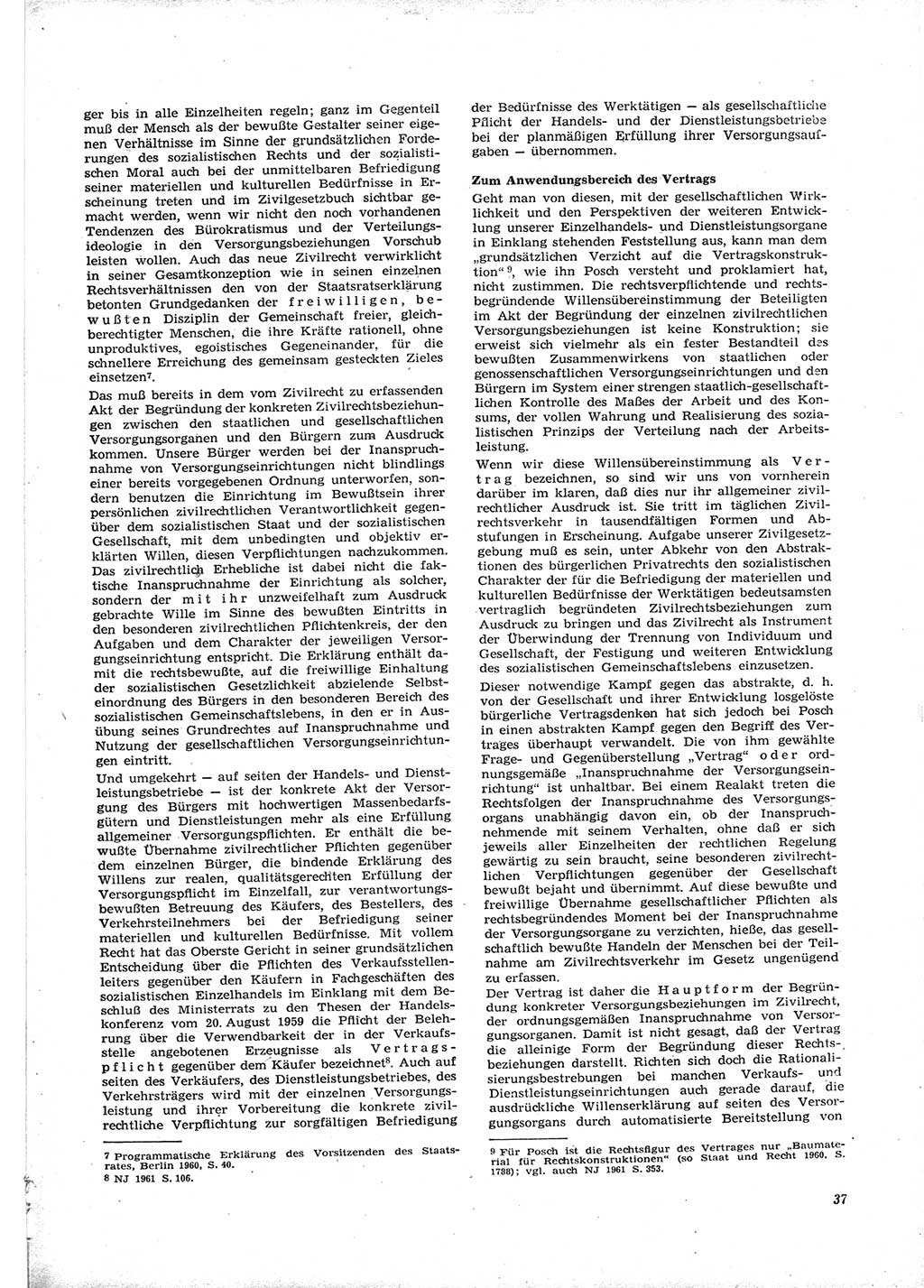 Neue Justiz (NJ), Zeitschrift für Recht und Rechtswissenschaft [Deutsche Demokratische Republik (DDR)], 16. Jahrgang 1962, Seite 37 (NJ DDR 1962, S. 37)