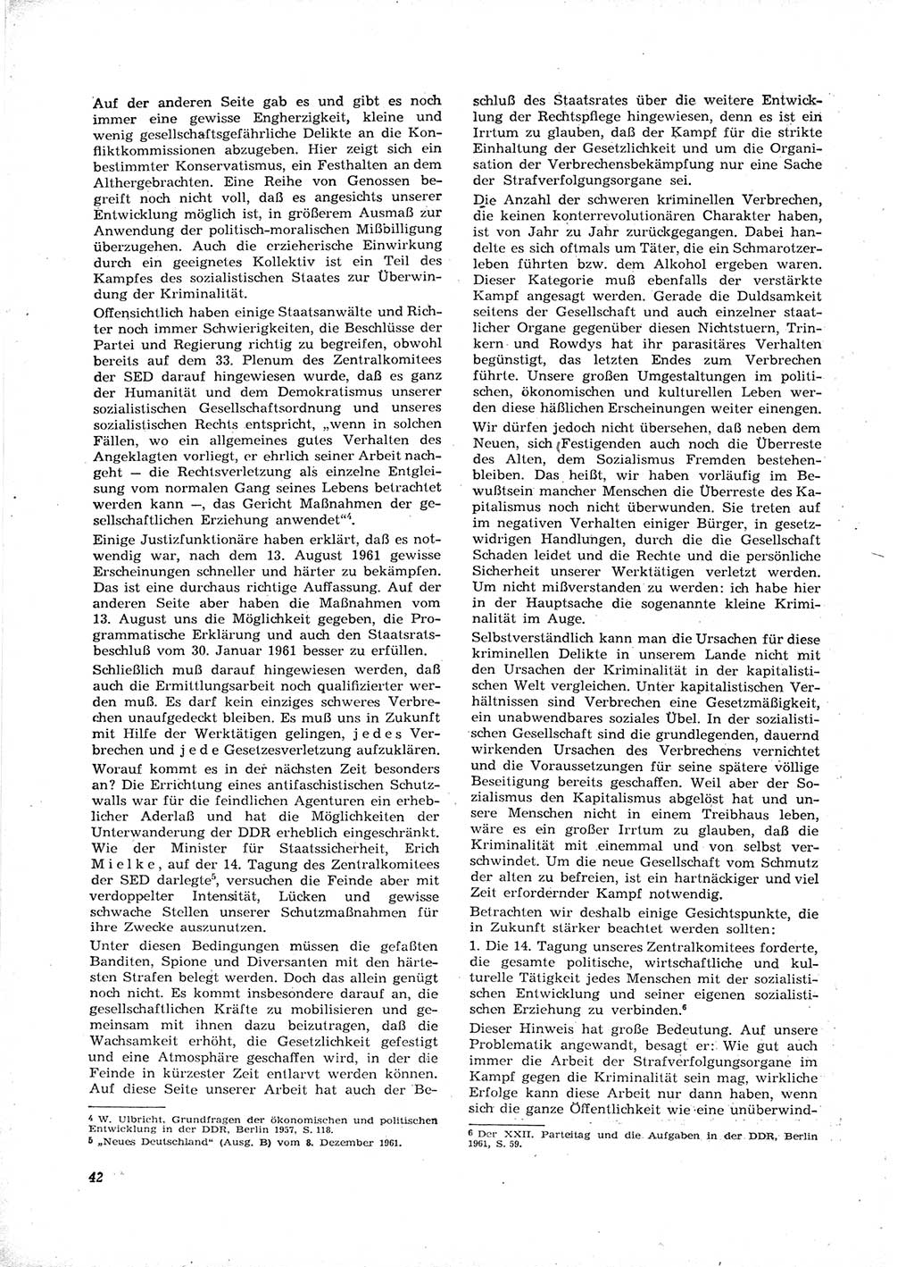 Neue Justiz (NJ), Zeitschrift für Recht und Rechtswissenschaft [Deutsche Demokratische Republik (DDR)], 16. Jahrgang 1962, Seite 42 (NJ DDR 1962, S. 42)