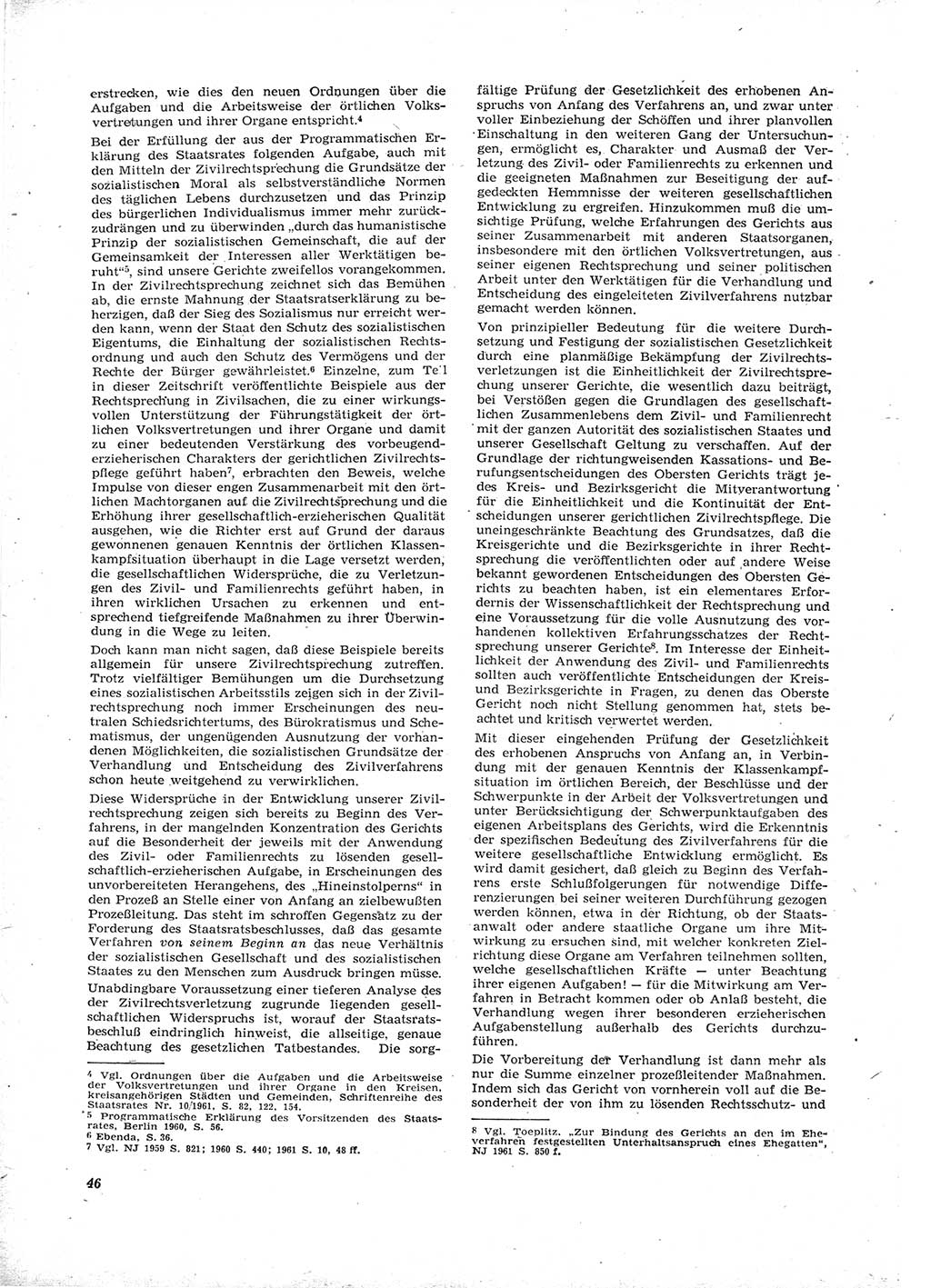 Neue Justiz (NJ), Zeitschrift für Recht und Rechtswissenschaft [Deutsche Demokratische Republik (DDR)], 16. Jahrgang 1962, Seite 46 (NJ DDR 1962, S. 46)