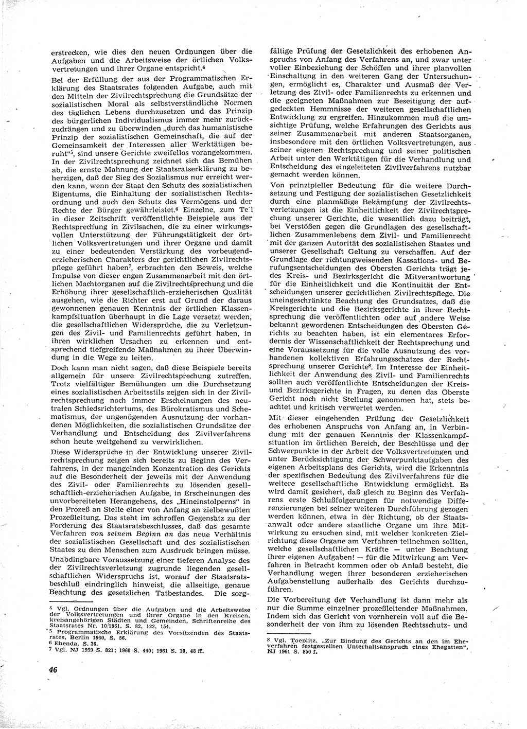 Neue Justiz (NJ), Zeitschrift für Recht und Rechtswissenschaft [Deutsche Demokratische Republik (DDR)], 16. Jahrgang 1962, Seite 46 (NJ DDR 1962, S. 46)