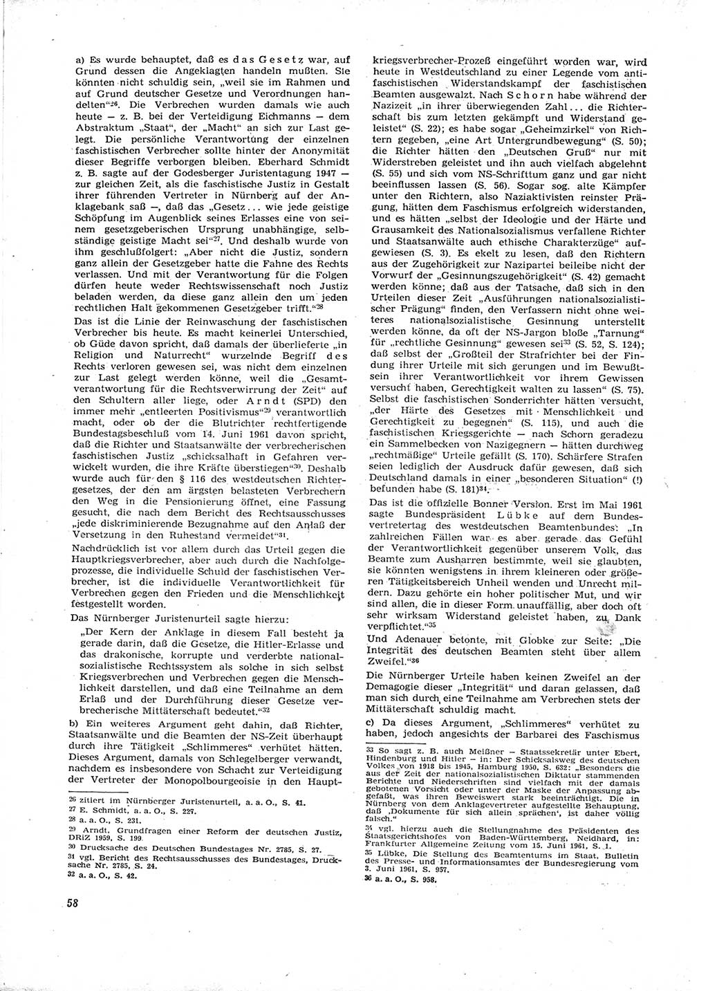 Neue Justiz (NJ), Zeitschrift für Recht und Rechtswissenschaft [Deutsche Demokratische Republik (DDR)], 16. Jahrgang 1962, Seite 58 (NJ DDR 1962, S. 58)