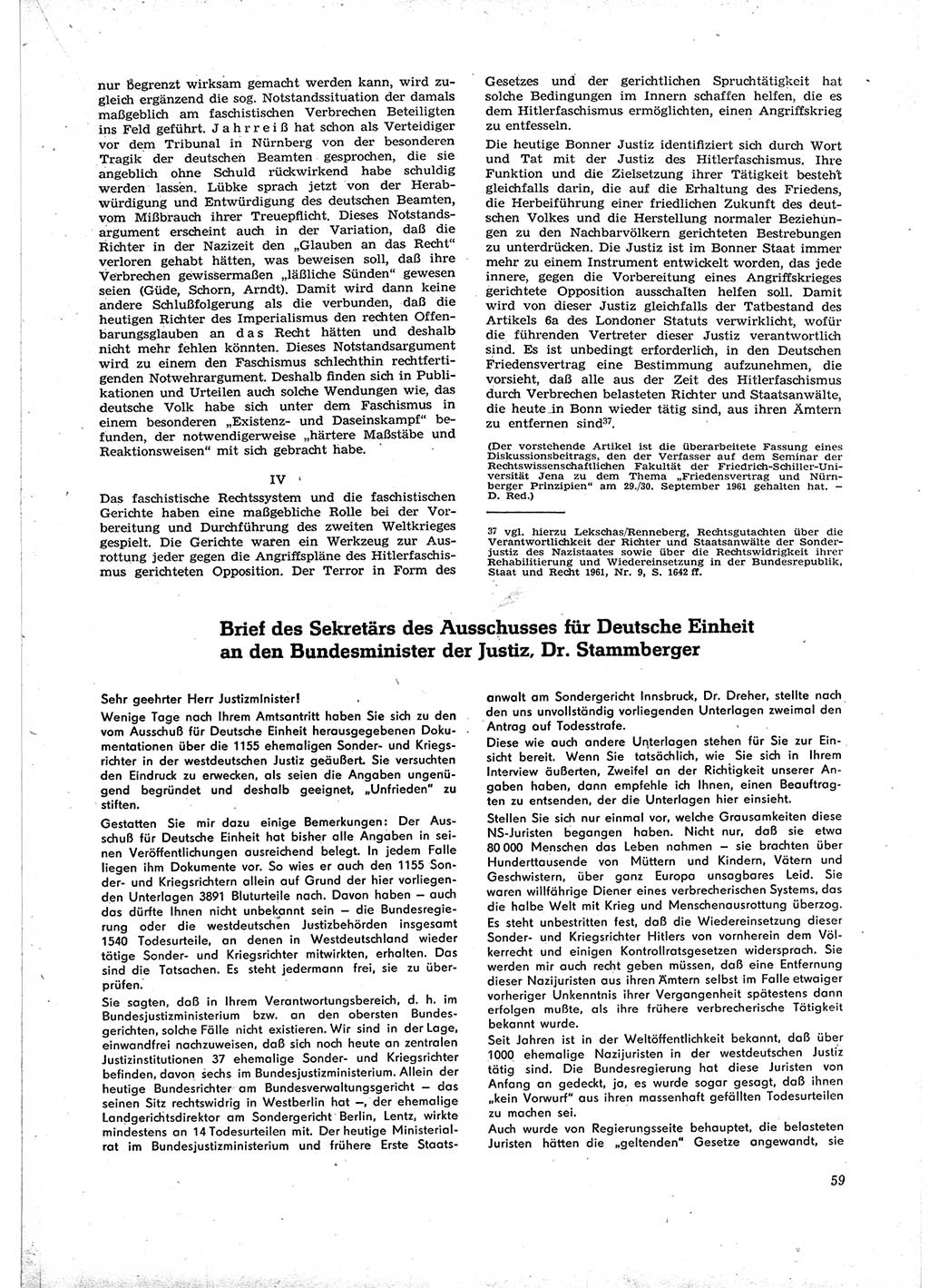 Neue Justiz (NJ), Zeitschrift für Recht und Rechtswissenschaft [Deutsche Demokratische Republik (DDR)], 16. Jahrgang 1962, Seite 59 (NJ DDR 1962, S. 59)