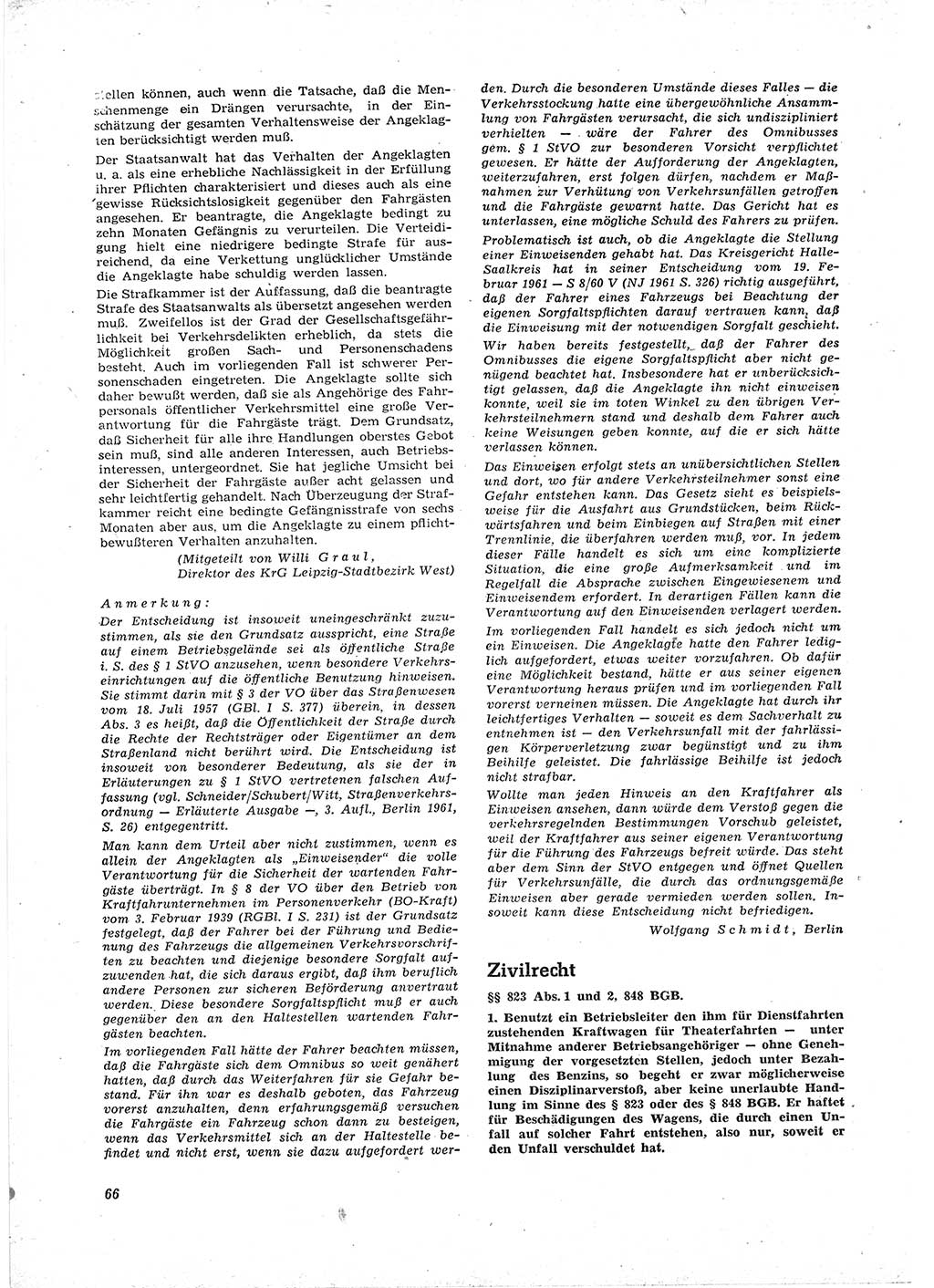 Neue Justiz (NJ), Zeitschrift für Recht und Rechtswissenschaft [Deutsche Demokratische Republik (DDR)], 16. Jahrgang 1962, Seite 66 (NJ DDR 1962, S. 66)