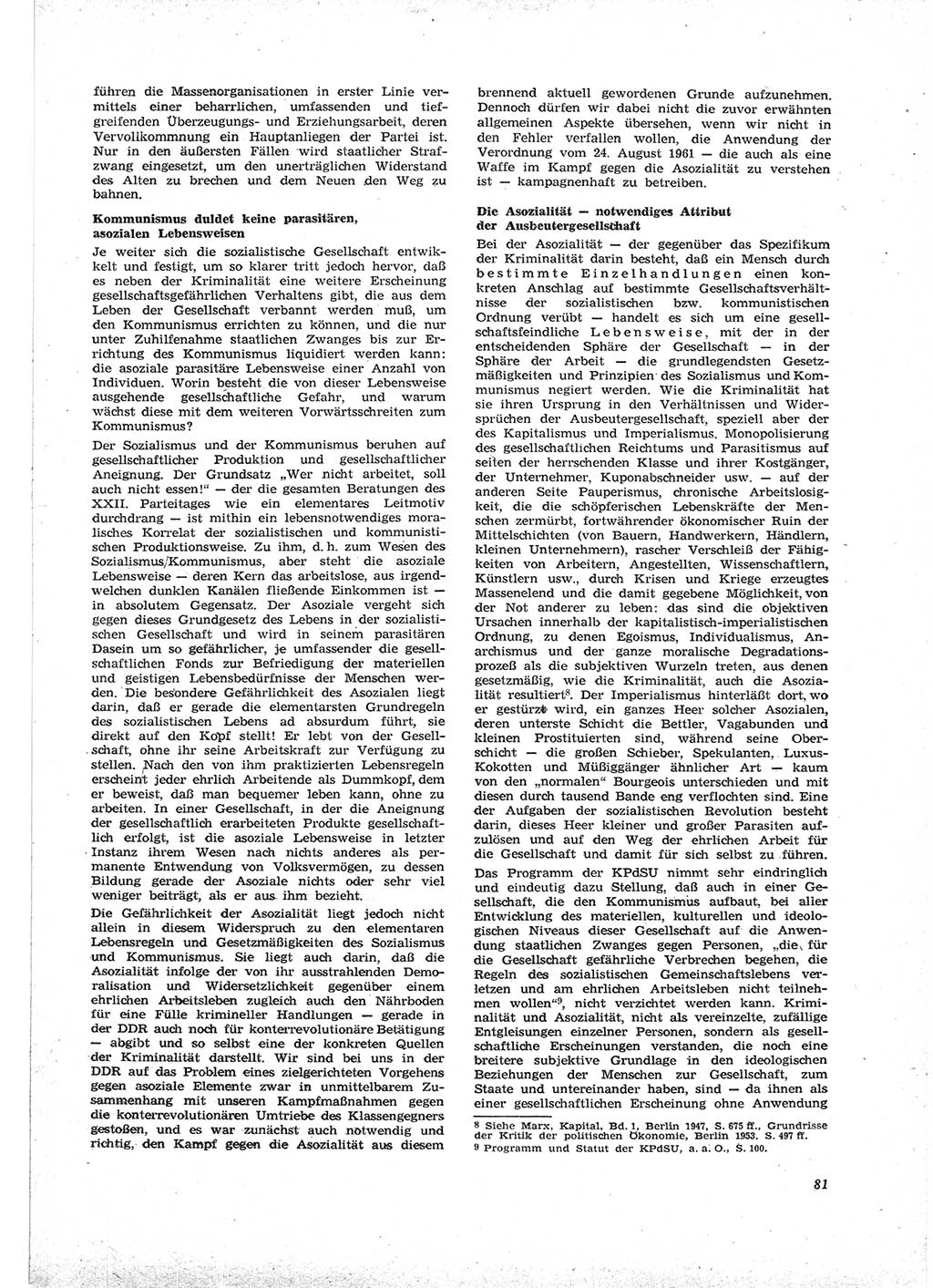 Neue Justiz (NJ), Zeitschrift für Recht und Rechtswissenschaft [Deutsche Demokratische Republik (DDR)], 16. Jahrgang 1962, Seite 81 (NJ DDR 1962, S. 81)