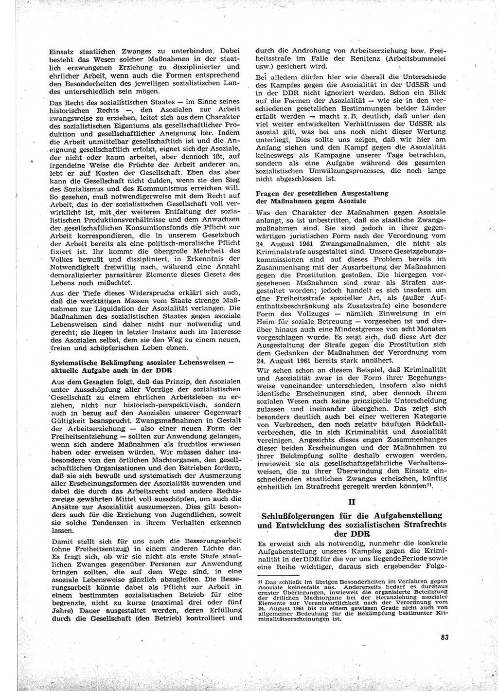 Neue Justiz (NJ), Zeitschrift für Recht und Rechtswissenschaft [Deutsche Demokratische Republik (DDR)], 16. Jahrgang 1962, Seite 83 (NJ DDR 1962, S. 83)