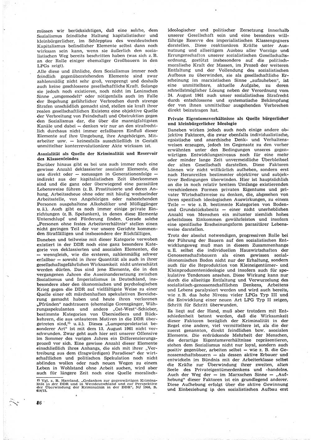 Neue Justiz (NJ), Zeitschrift für Recht und Rechtswissenschaft [Deutsche Demokratische Republik (DDR)], 16. Jahrgang 1962, Seite 86 (NJ DDR 1962, S. 86)