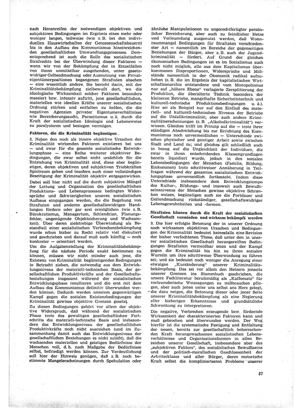 Neue Justiz (NJ), Zeitschrift für Recht und Rechtswissenschaft [Deutsche Demokratische Republik (DDR)], 16. Jahrgang 1962, Seite 87 (NJ DDR 1962, S. 87)