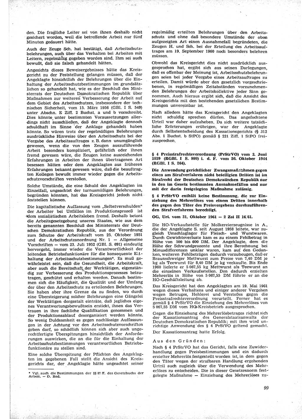 Neue Justiz (NJ), Zeitschrift für Recht und Rechtswissenschaft [Deutsche Demokratische Republik (DDR)], 16. Jahrgang 1962, Seite 99 (NJ DDR 1962, S. 99)
