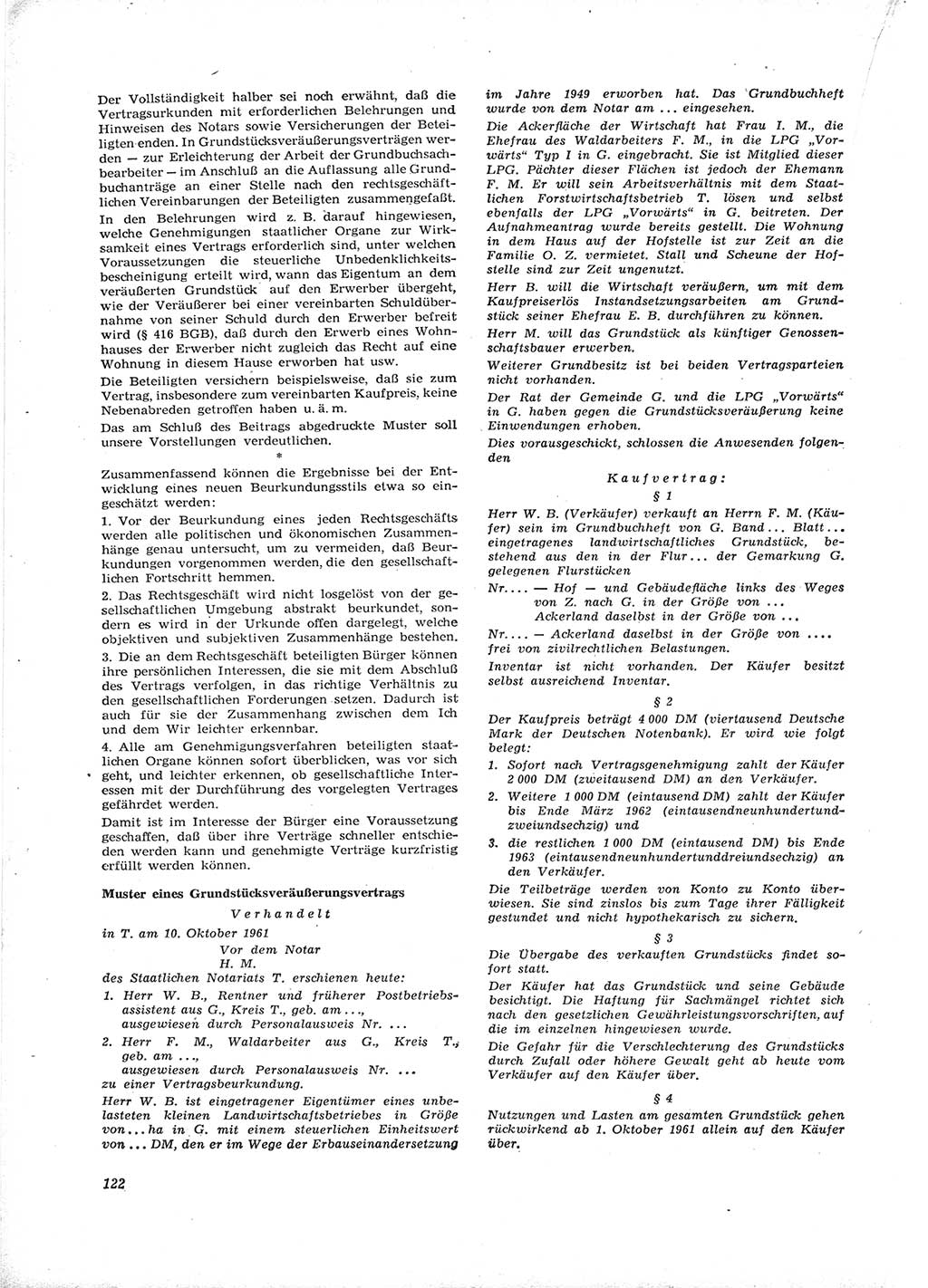 Neue Justiz (NJ), Zeitschrift für Recht und Rechtswissenschaft [Deutsche Demokratische Republik (DDR)], 16. Jahrgang 1962, Seite 122 (NJ DDR 1962, S. 122)