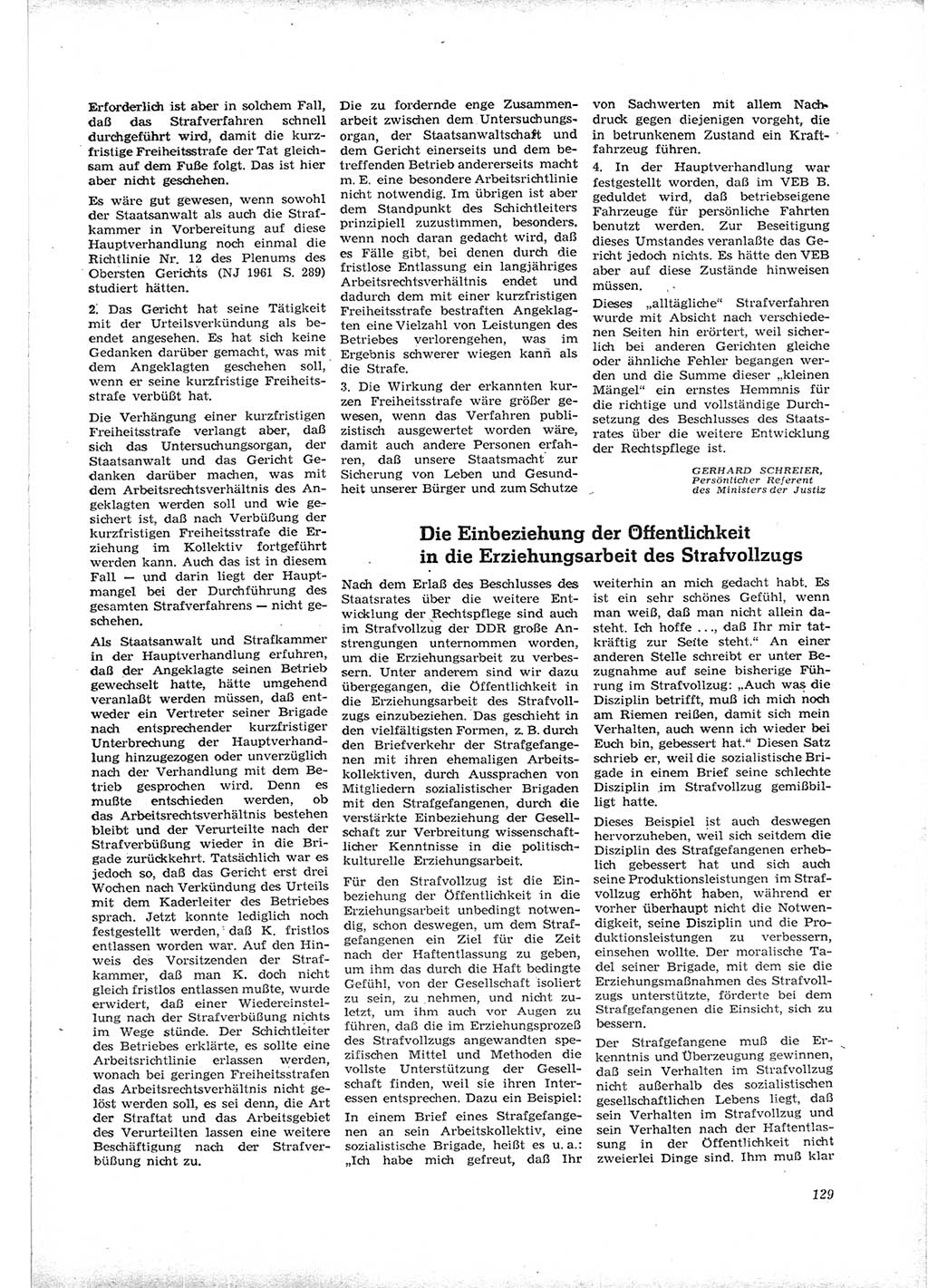 Neue Justiz (NJ), Zeitschrift für Recht und Rechtswissenschaft [Deutsche Demokratische Republik (DDR)], 16. Jahrgang 1962, Seite 129 (NJ DDR 1962, S. 129)