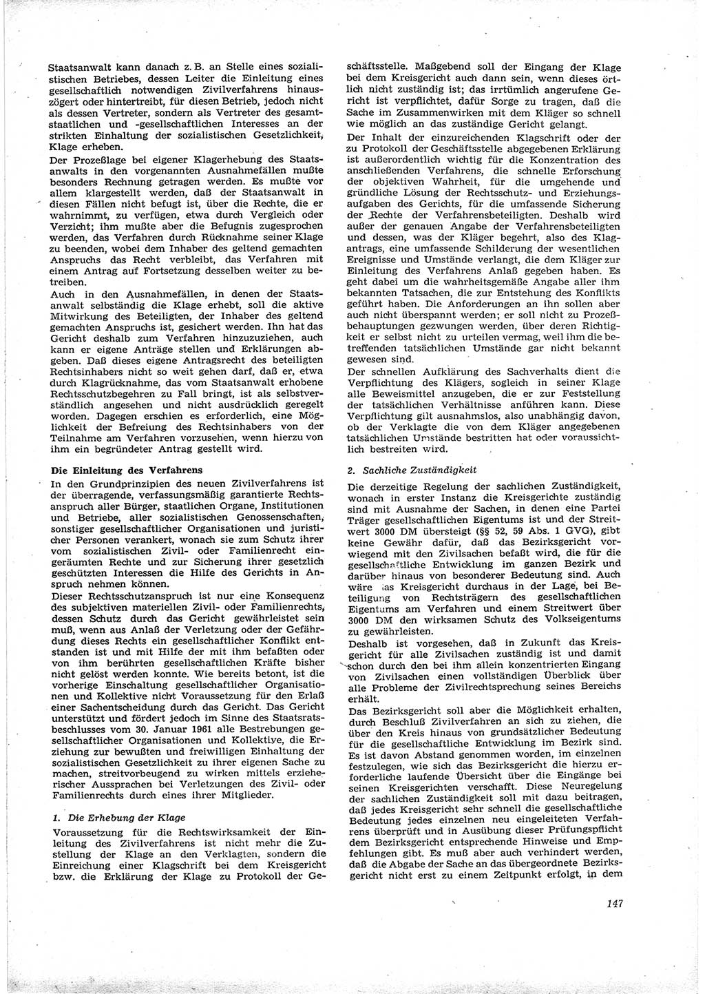 Neue Justiz (NJ), Zeitschrift für Recht und Rechtswissenschaft [Deutsche Demokratische Republik (DDR)], 16. Jahrgang 1962, Seite 147 (NJ DDR 1962, S. 147)