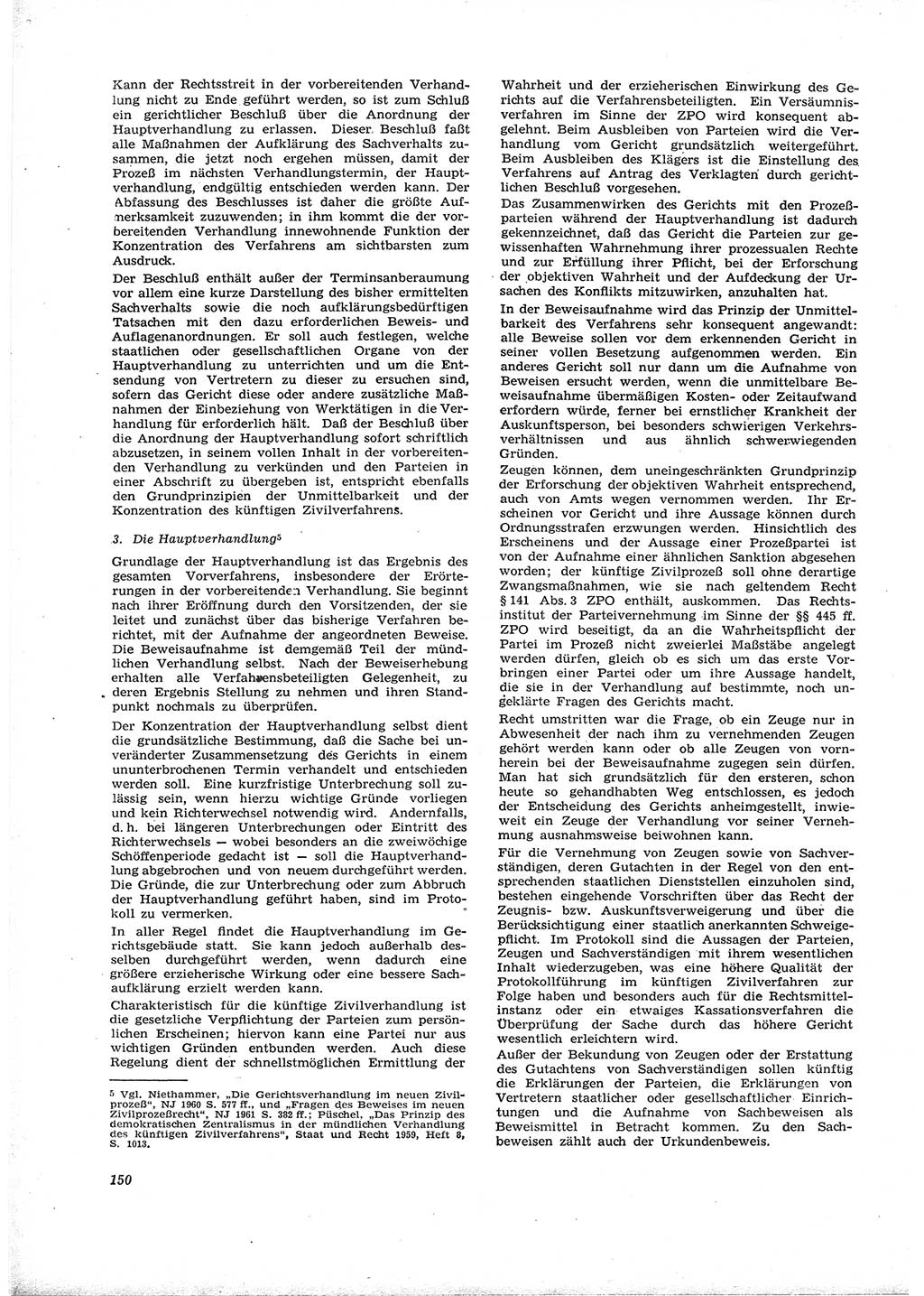 Neue Justiz (NJ), Zeitschrift für Recht und Rechtswissenschaft [Deutsche Demokratische Republik (DDR)], 16. Jahrgang 1962, Seite 150 (NJ DDR 1962, S. 150)
