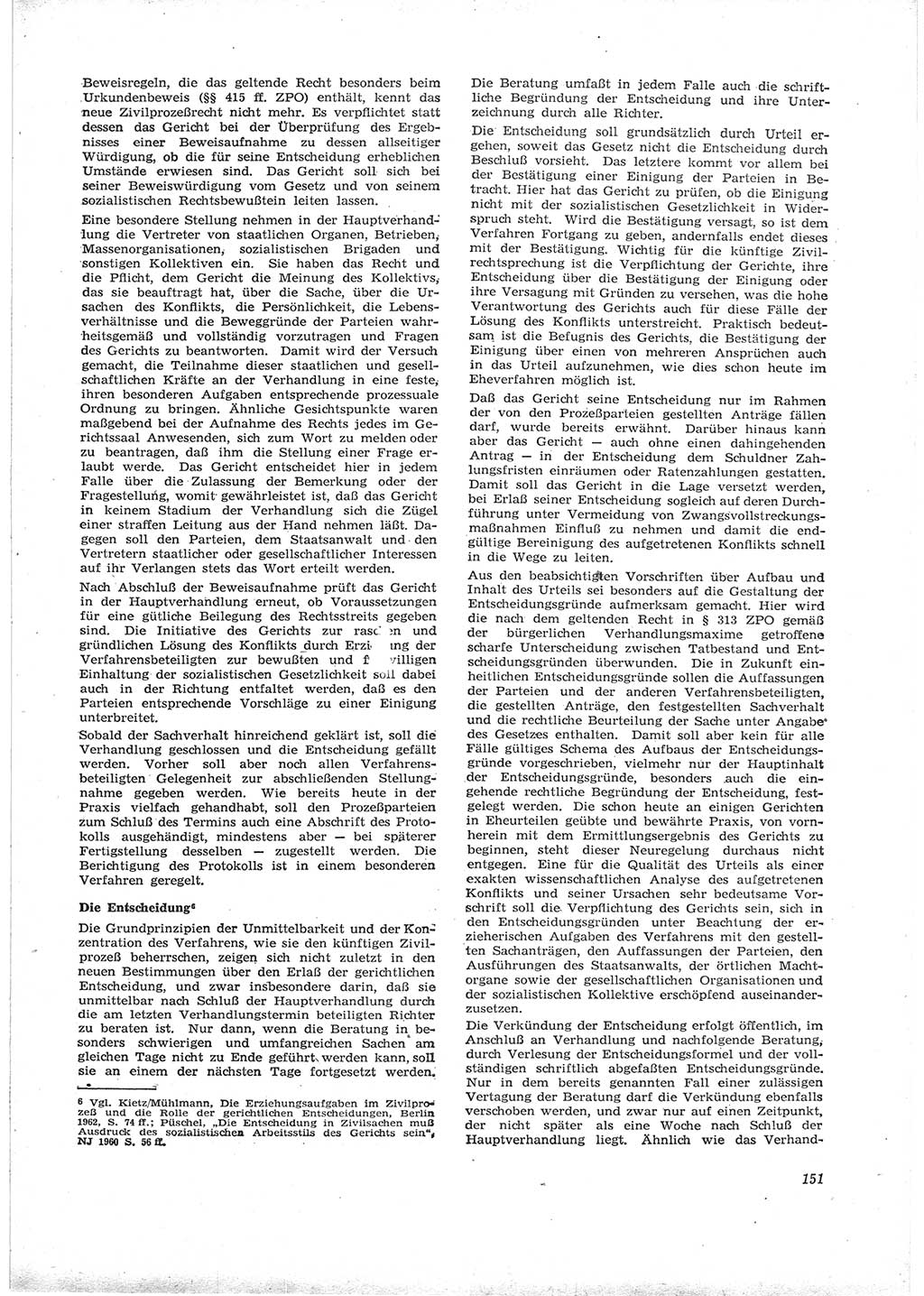 Neue Justiz (NJ), Zeitschrift für Recht und Rechtswissenschaft [Deutsche Demokratische Republik (DDR)], 16. Jahrgang 1962, Seite 151 (NJ DDR 1962, S. 151)