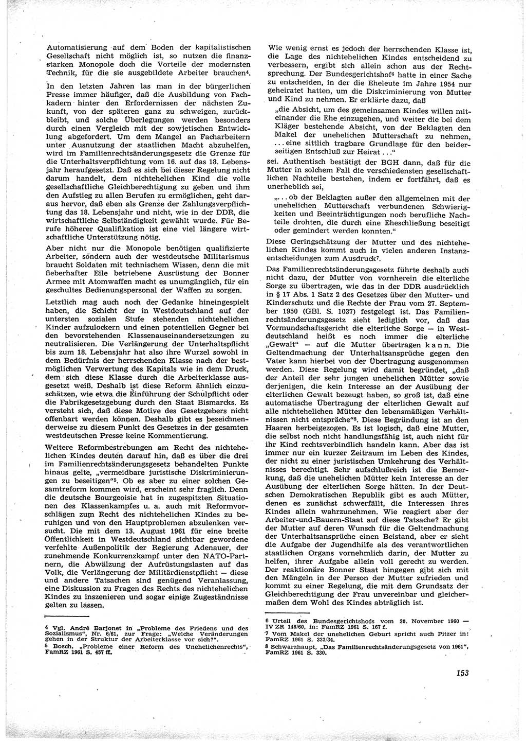 Neue Justiz (NJ), Zeitschrift für Recht und Rechtswissenschaft [Deutsche Demokratische Republik (DDR)], 16. Jahrgang 1962, Seite 153 (NJ DDR 1962, S. 153)