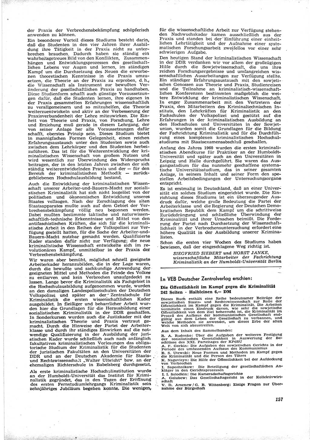 Neue Justiz (NJ), Zeitschrift für Recht und Rechtswissenschaft [Deutsche Demokratische Republik (DDR)], 16. Jahrgang 1962, Seite 157 (NJ DDR 1962, S. 157)