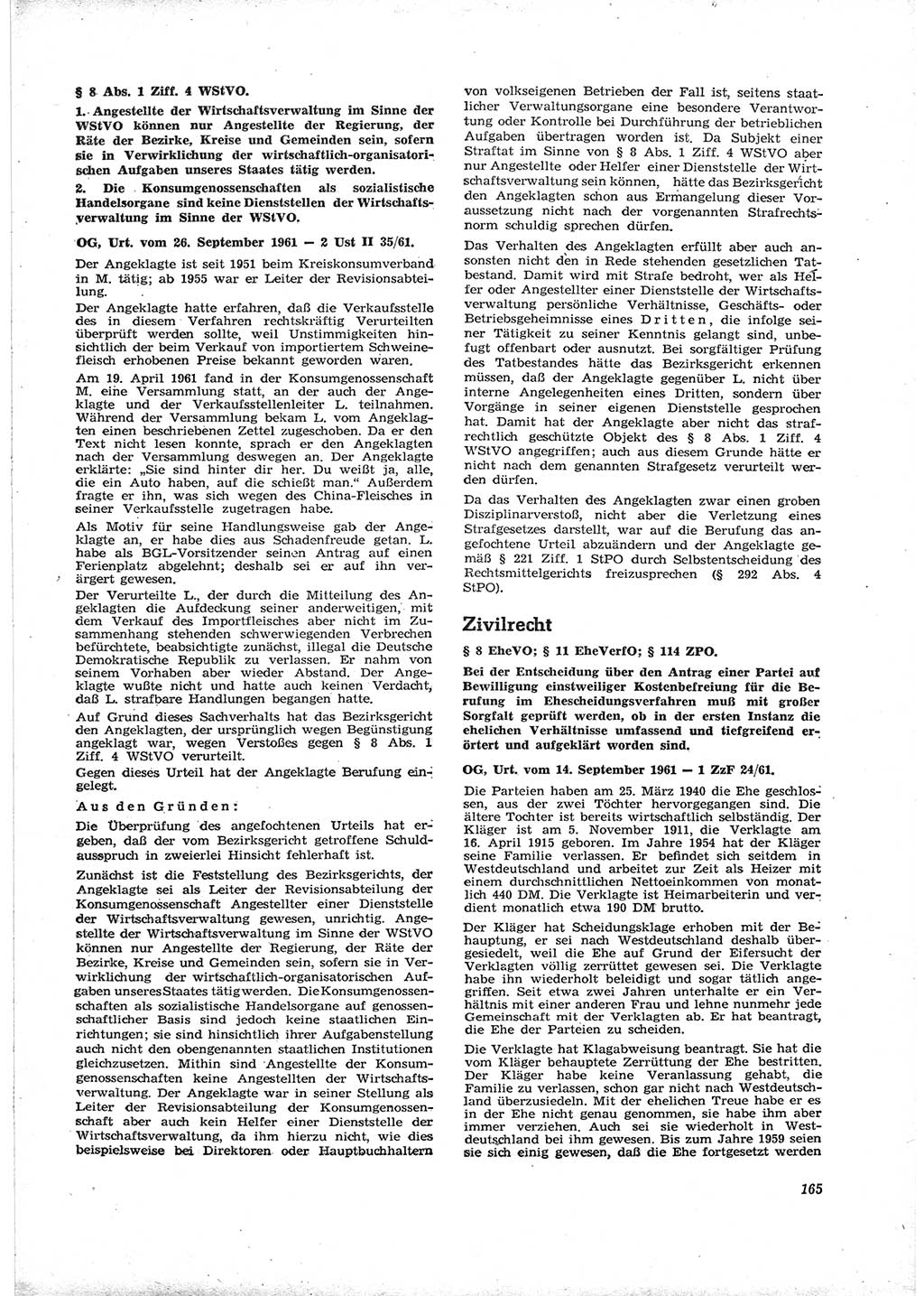 Neue Justiz (NJ), Zeitschrift für Recht und Rechtswissenschaft [Deutsche Demokratische Republik (DDR)], 16. Jahrgang 1962, Seite 165 (NJ DDR 1962, S. 165)