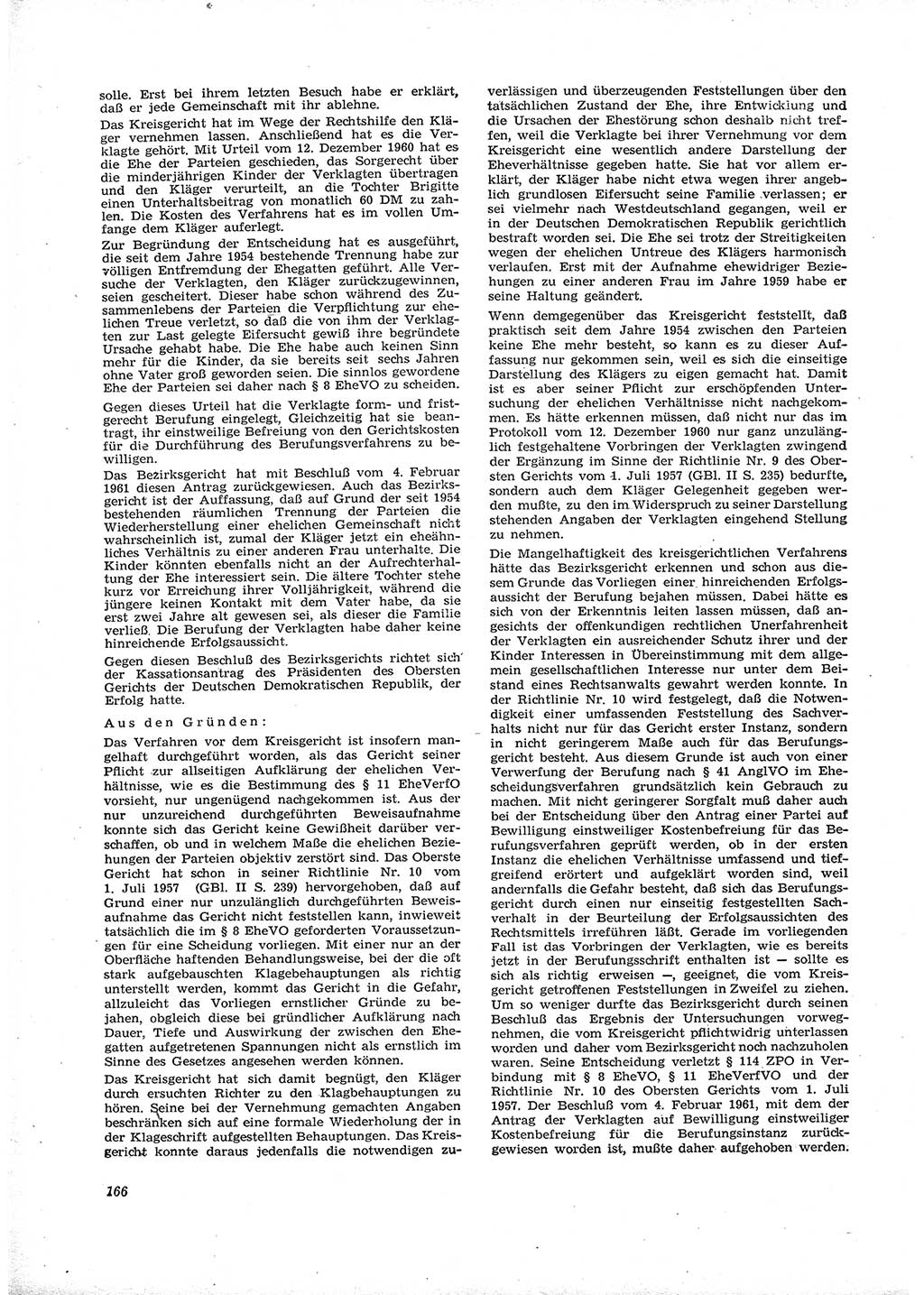 Neue Justiz (NJ), Zeitschrift für Recht und Rechtswissenschaft [Deutsche Demokratische Republik (DDR)], 16. Jahrgang 1962, Seite 166 (NJ DDR 1962, S. 166)